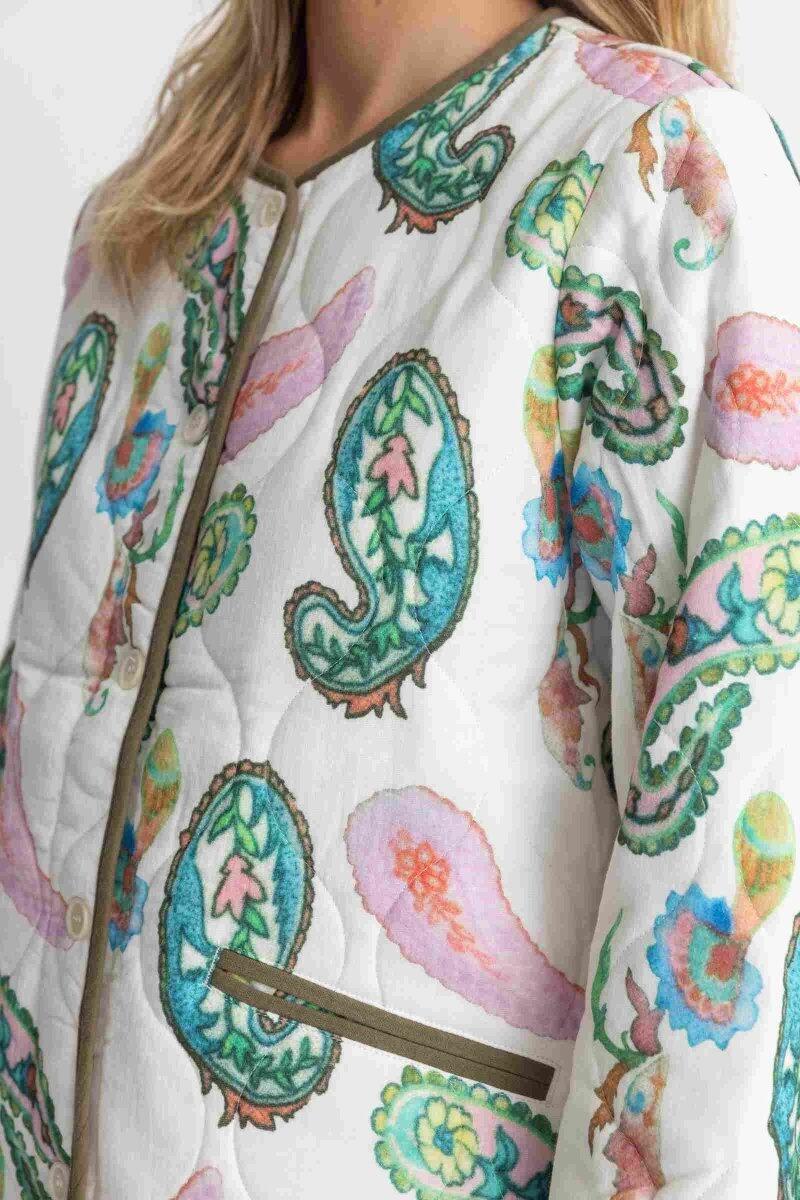 Brooklyn Paisley Acolchada - Chaqueta Mujer 3/4