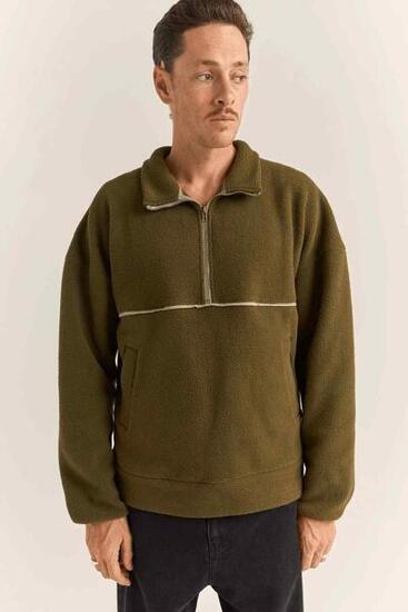 Contrast Quarter Zip - Polaire Homme