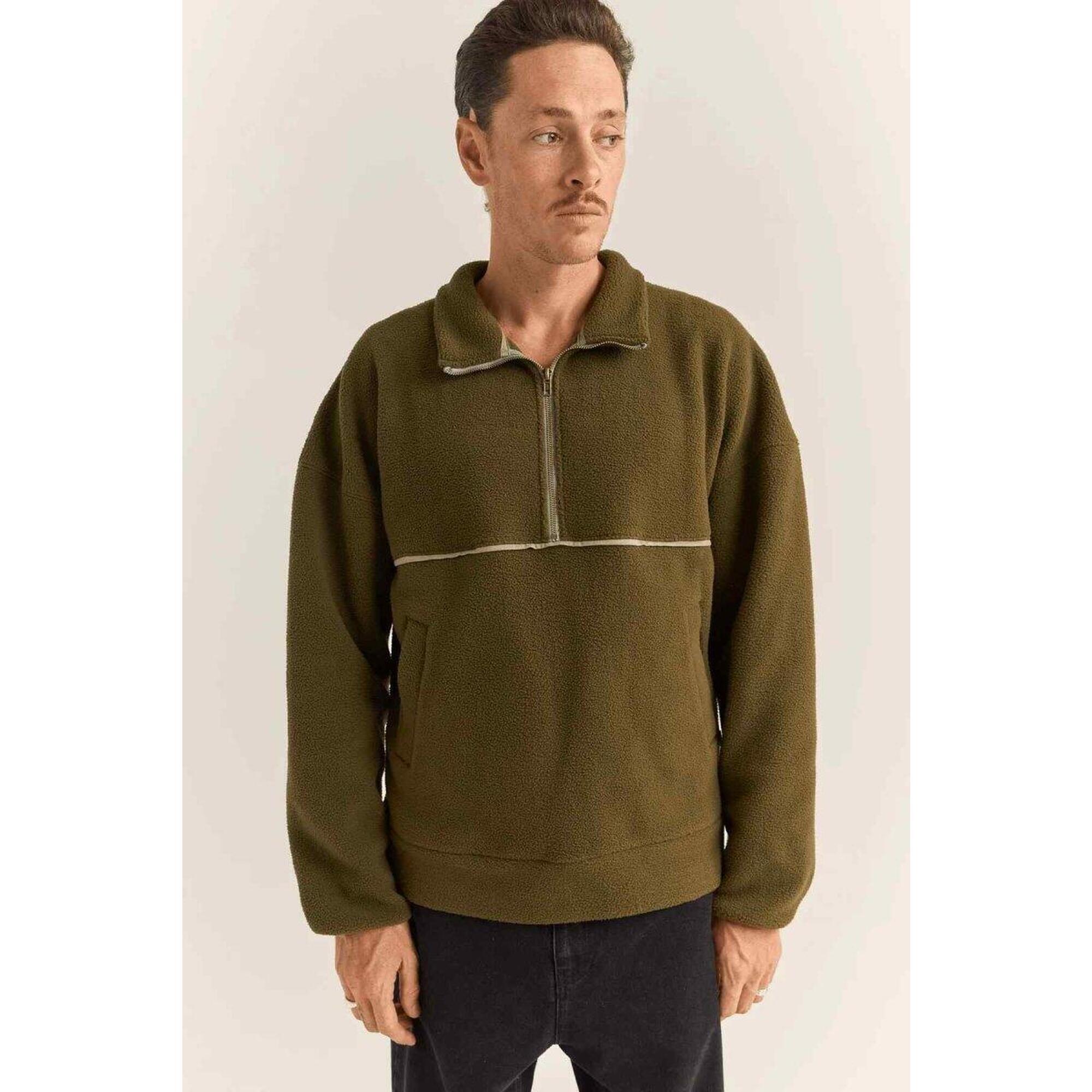 Rhythm - Contrast Quarter Zip - Polaire Homme - Sweat-shirt - Vert - Decathlon