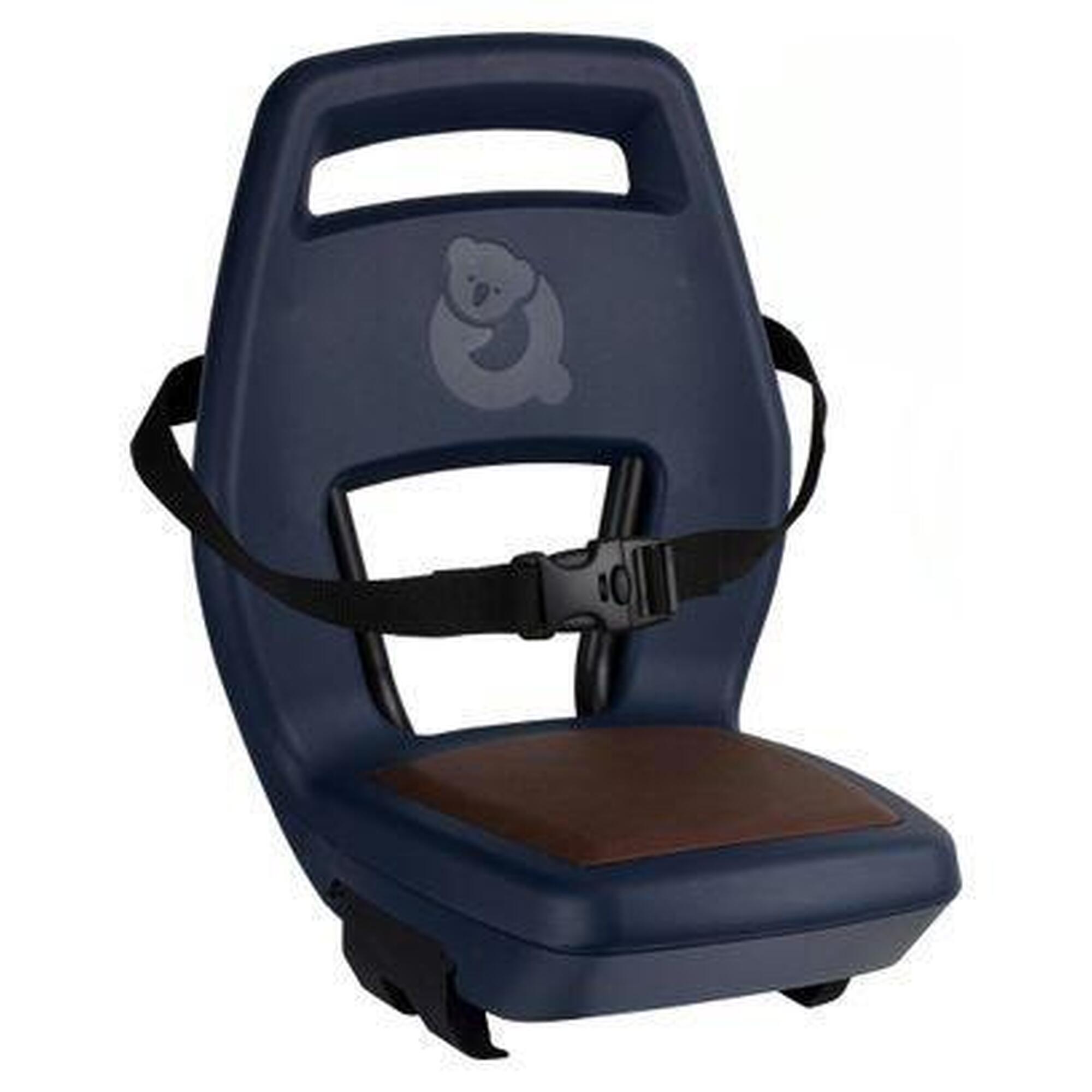 Qibbel - Siège Enfant Qibbel Junior 6+ (fixation Pour Porte-bagages) Bleu Marine - Adaptateur Pour Porte Vélo - Bleu|marron - No Size - Decathlon