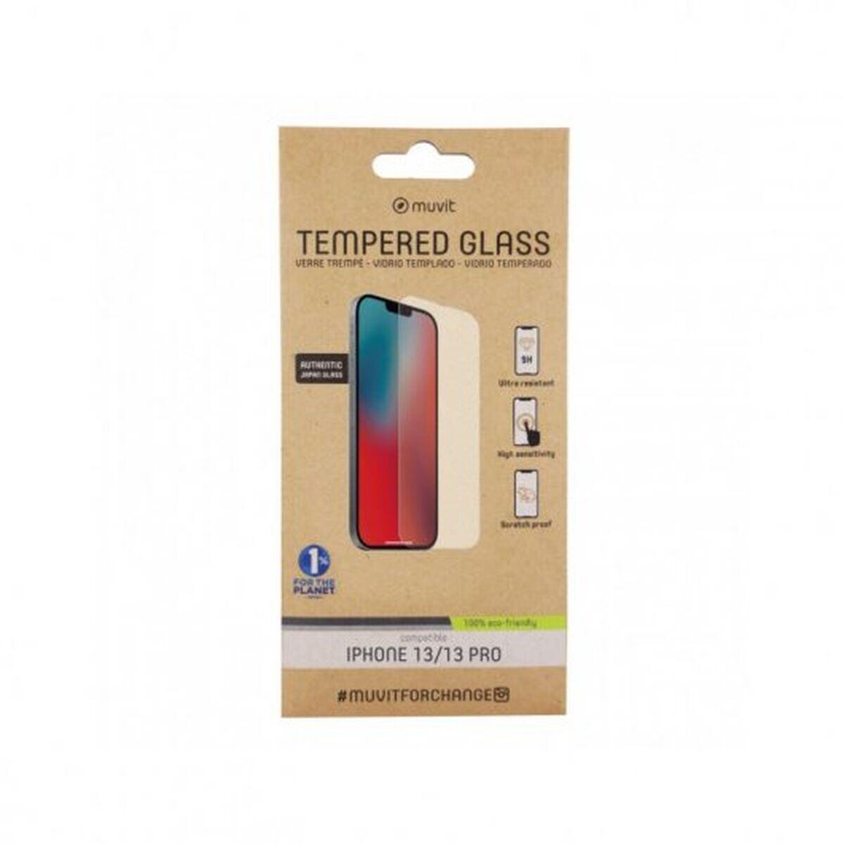Protector de Pantalla para Móvil MUVIT iPhone 16e/14/13/13 Pro Cristal Templado 4/4