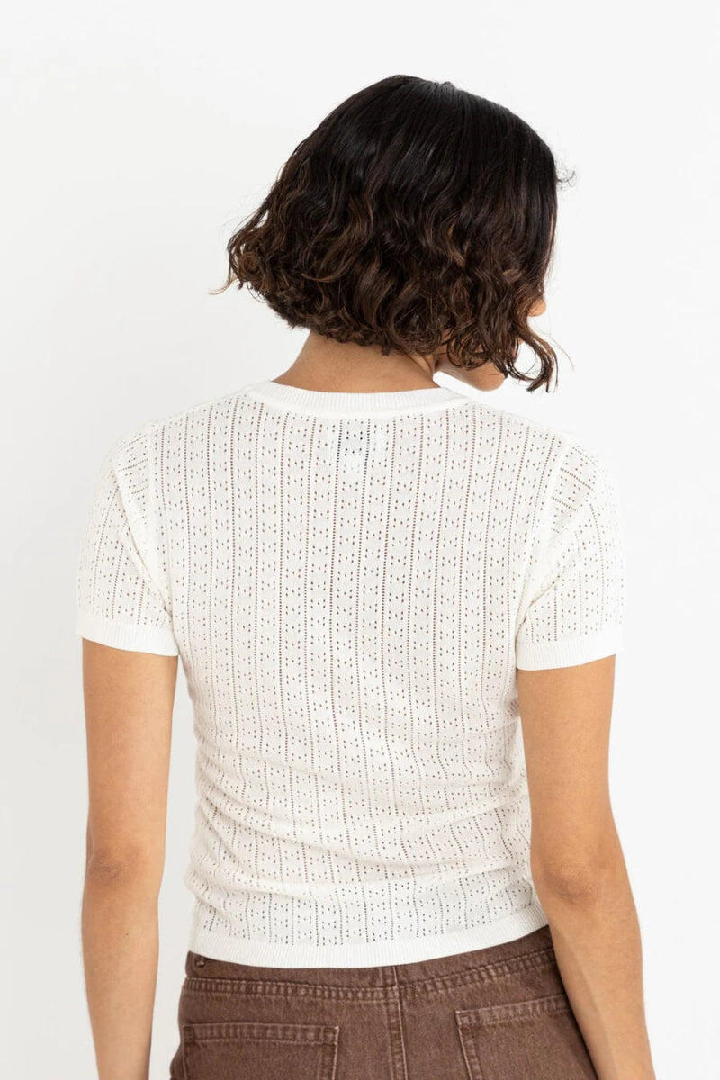 Top Feminino Ojai Pointelle Knit 3/4