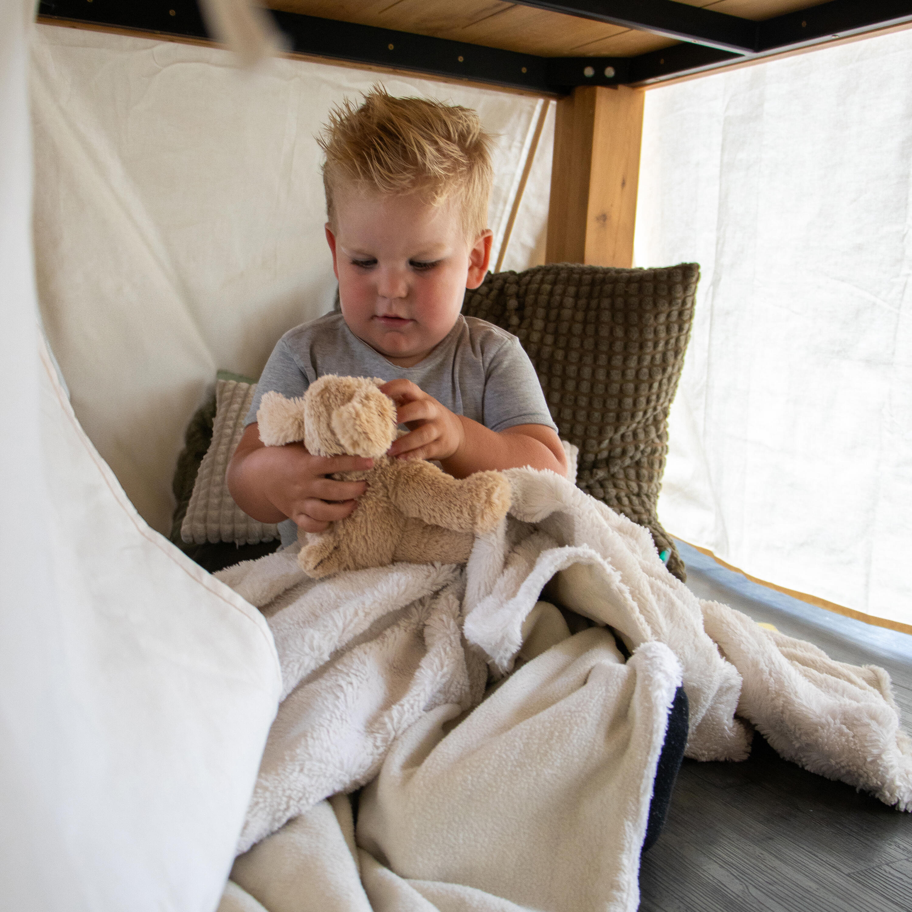 Sunny Nova Tenda da tavolo in cotone | 3 finestre 360 x 260 x 100 cm, Crema 5/7