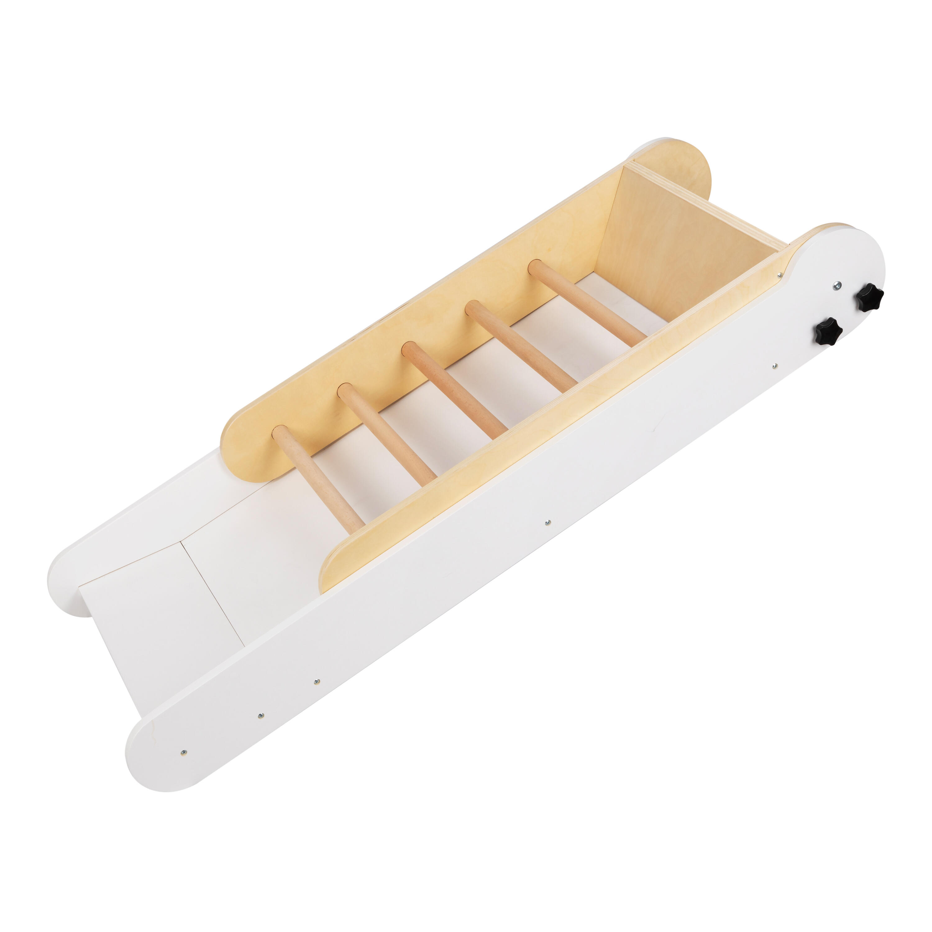 Scivolo pieghevole in legno - Colore naturale e bianco Bobbie 5/6