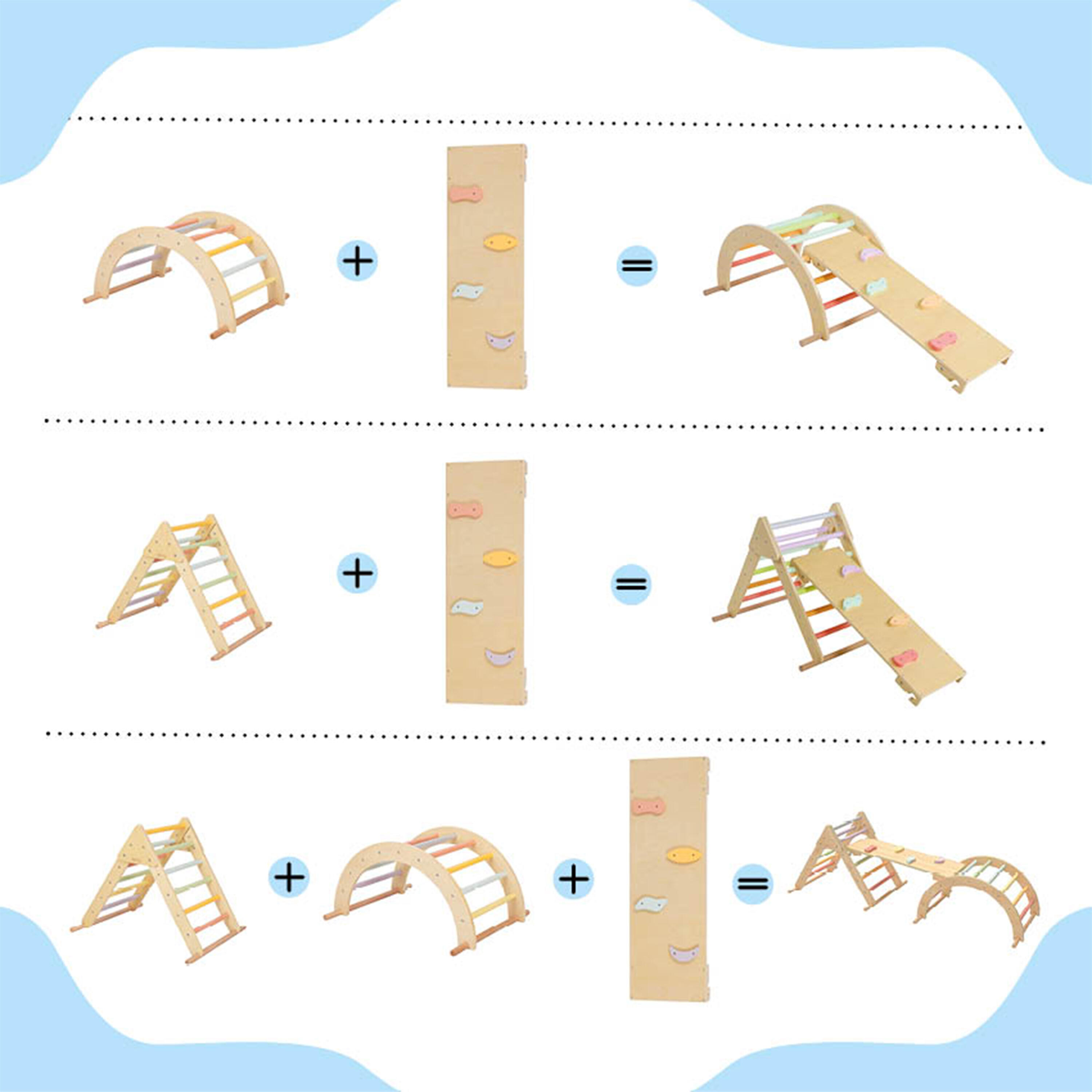 Triangolo da arrampicata in legno pastello | Giocattoli Montessori 7/7
