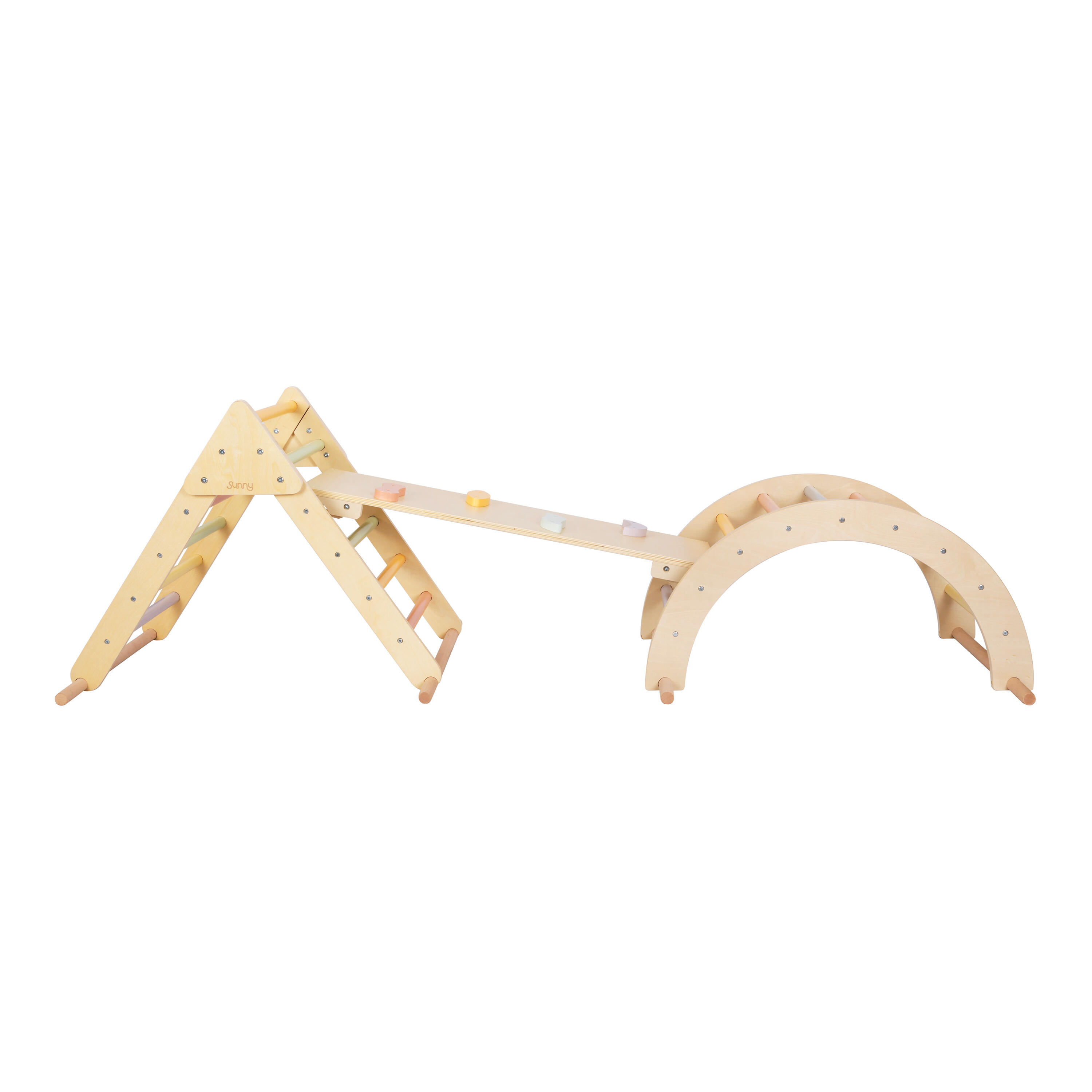 Triangolo da arrampicata in legno pastello | Giocattoli Montessori 2/7