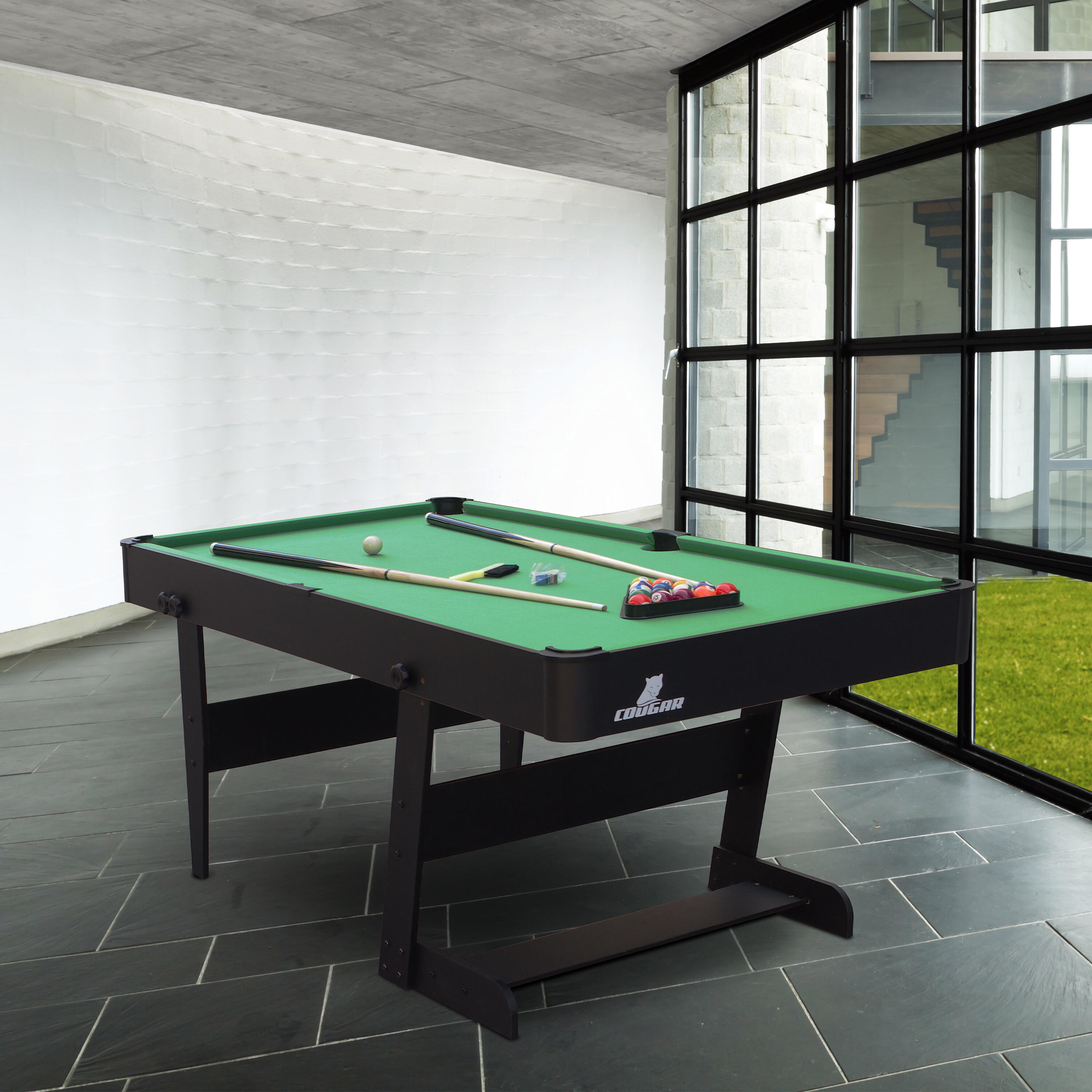 Biliardo pieghevole 6ft bianco, 40 kg Hustle XL, nero/verde 3/7