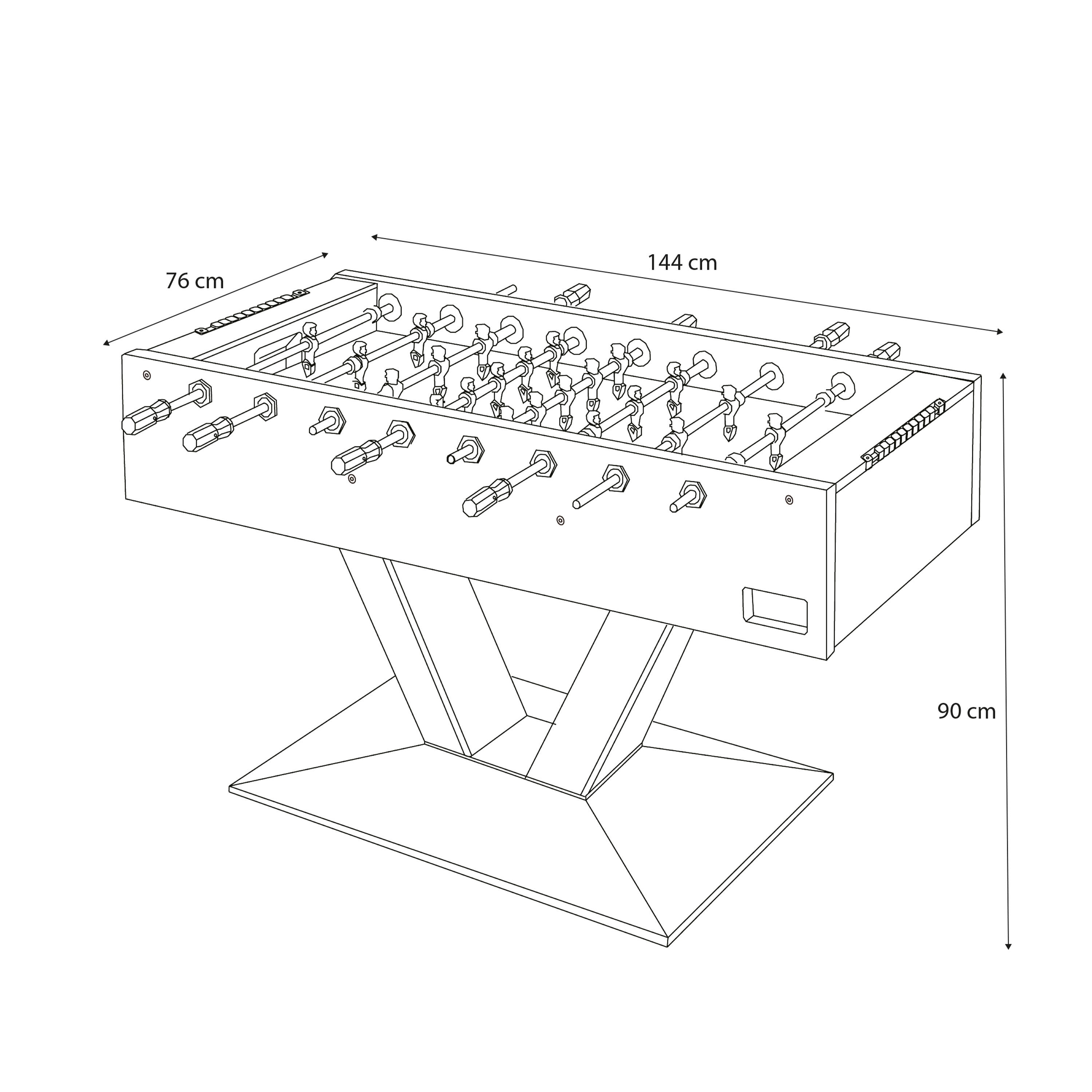 Mesa de futbolín, 4 pelotas y marcador Worldcup Premium Pro, blanco 4/7