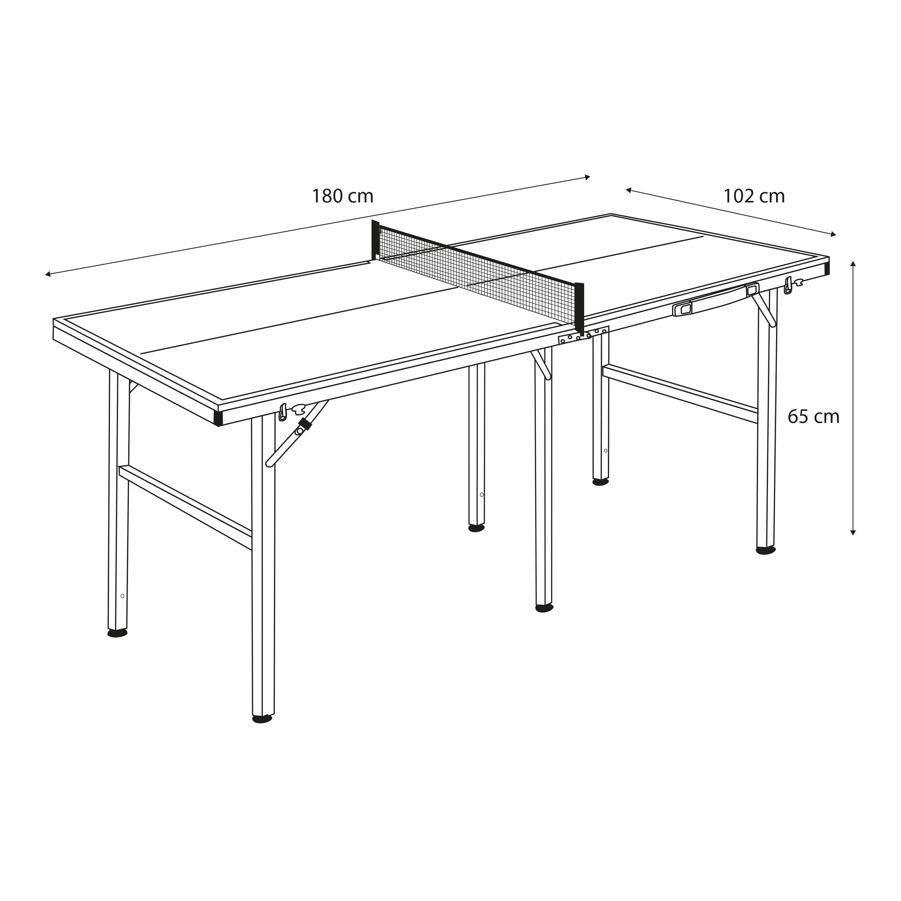 Tavolo da ping pong portatile, Midi 1800, alluminio, protezioni angolari, blu 3/6