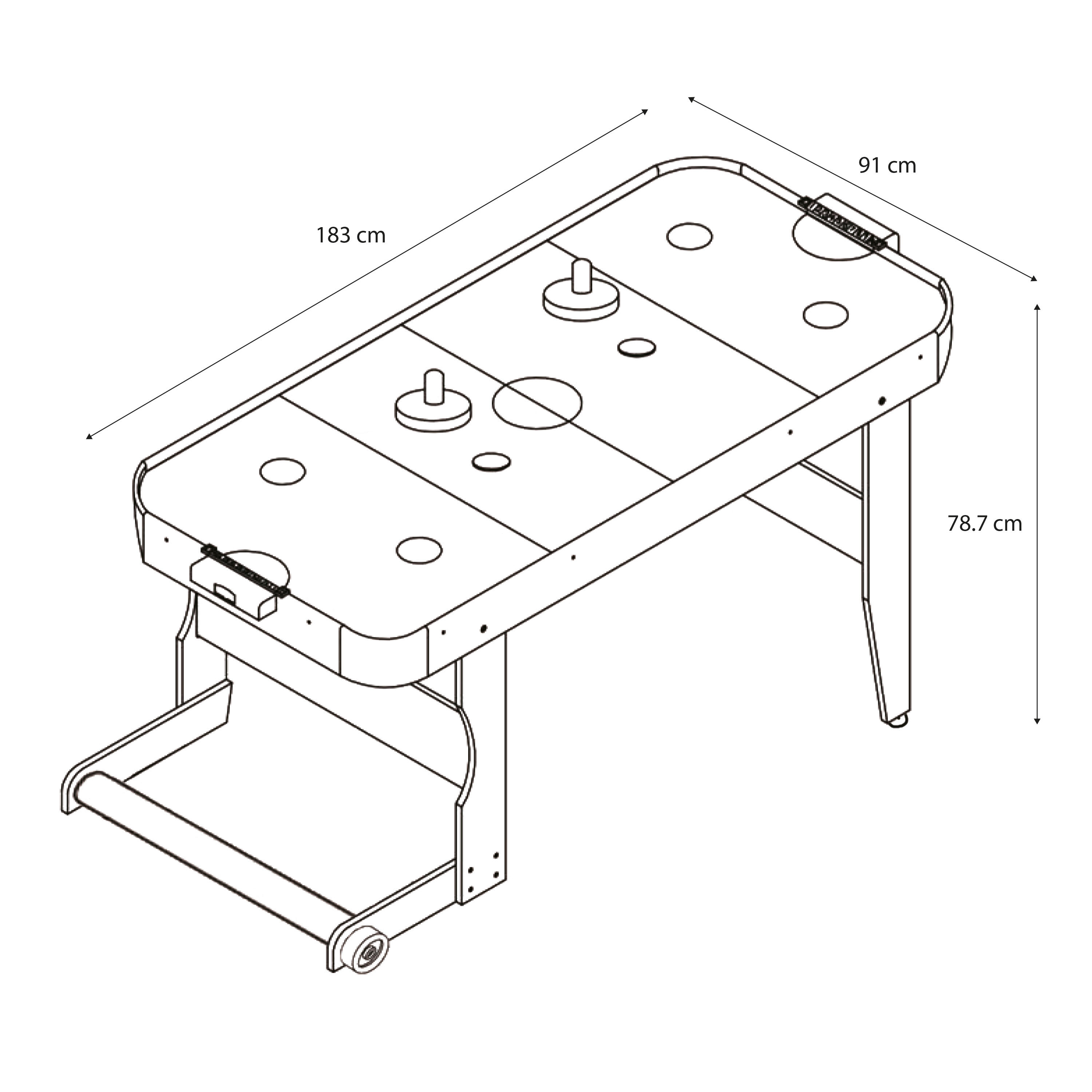 Icing XL Airhockeytafel, Opvouwbaar, met Pushers en Pucks, Zwart/Wit 4/7