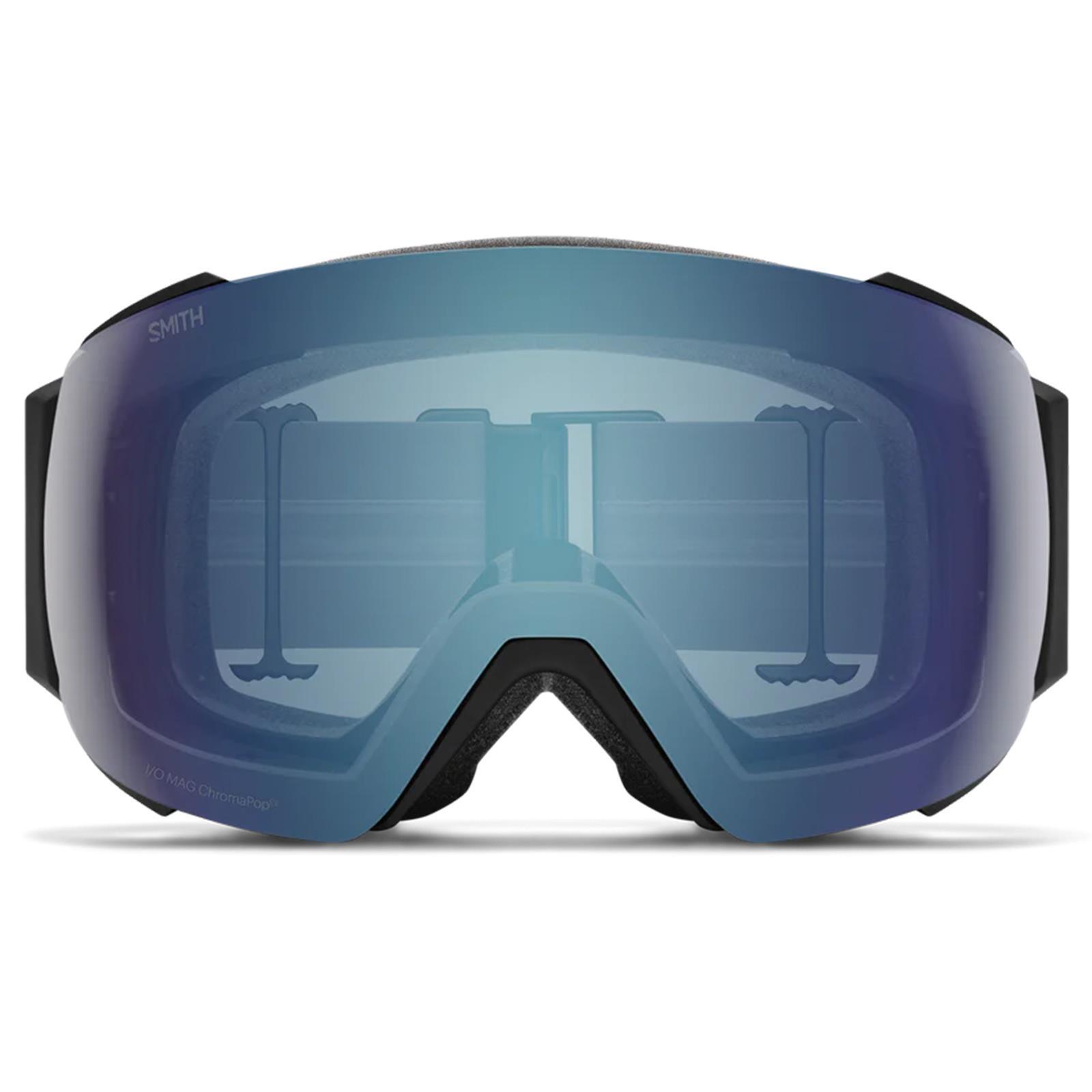 Smith I/O MAG ChromaPop ゴーグル ネイビー Smith I/O Mag Ski Goggles - Black, ChromaPop Everyday Blue Mirror