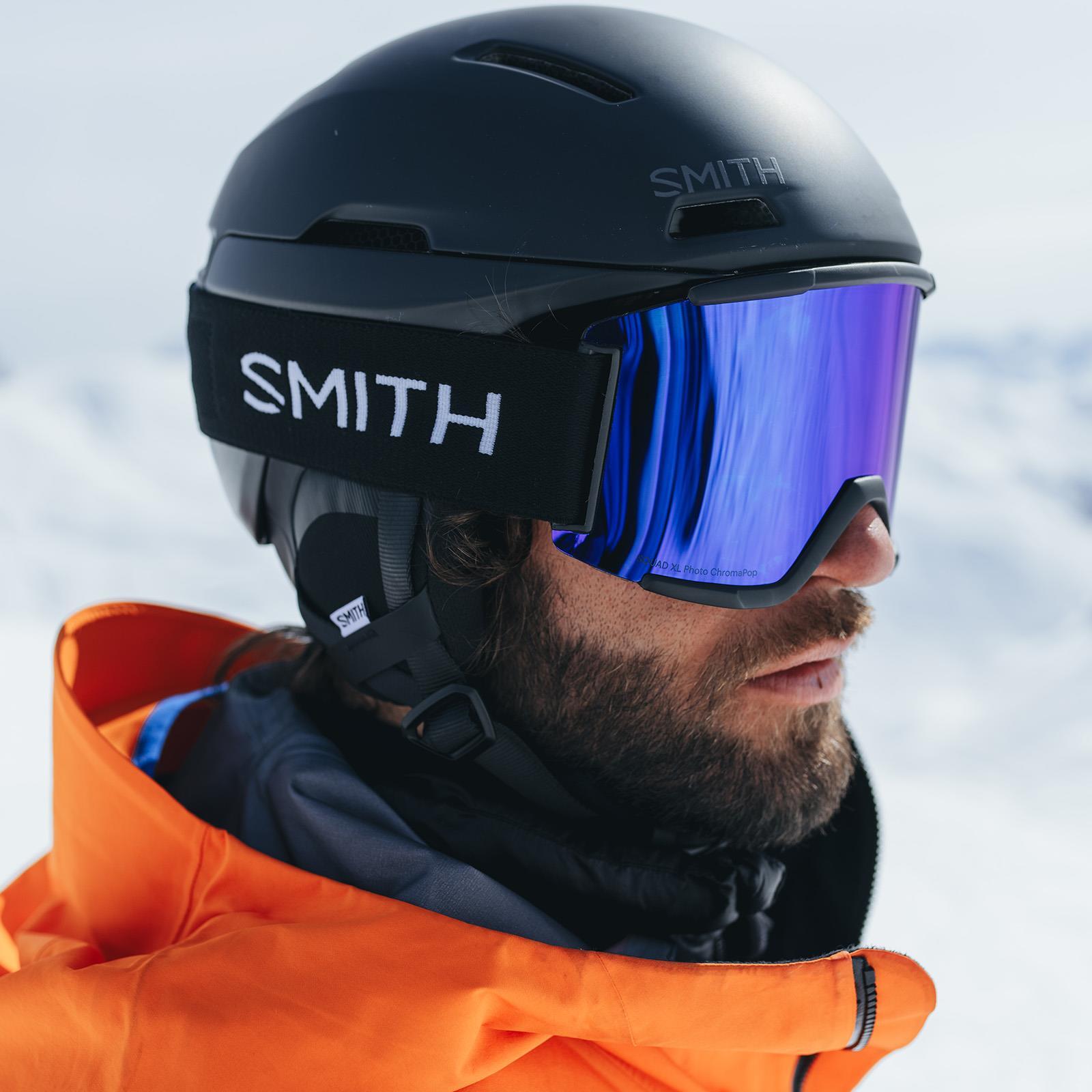 スキー・スノーボードアクセサリー SMITH SQUAD MAG Black cp Pro Phot Blue Smith Squad Unisex ChromaPop Pro Photochromic Blue Mirror Ski