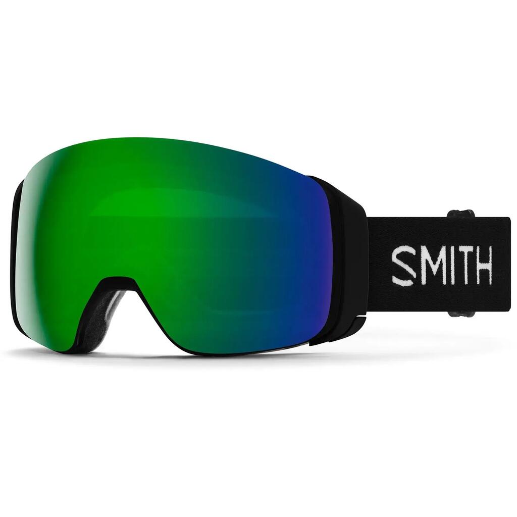 Smith 4D MAG Ski Goggles Black ChromaPop Sun Green Mirror & CP Storm Rose Flash