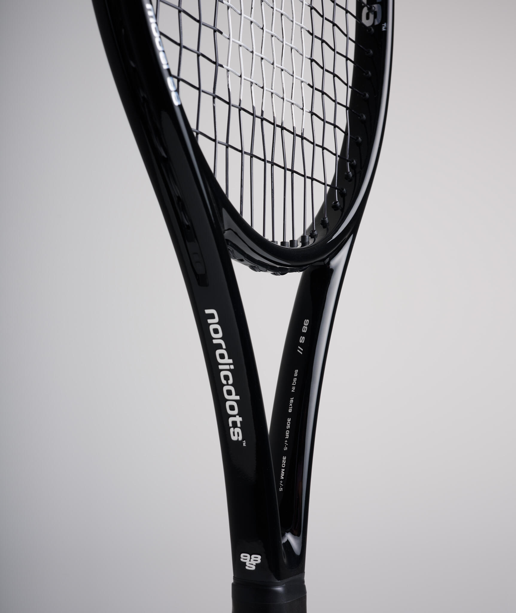 Tennisschläger Modell 98 S Schwarzer Glanz 3/4