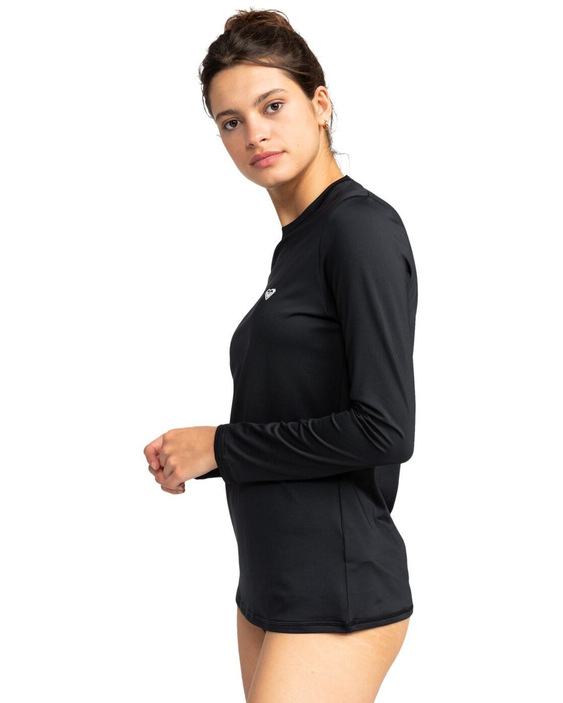 Camiseta de Surf de Manga Larga con UPF 50 NEW ENJOY WAVES Negro Mujer 4/5