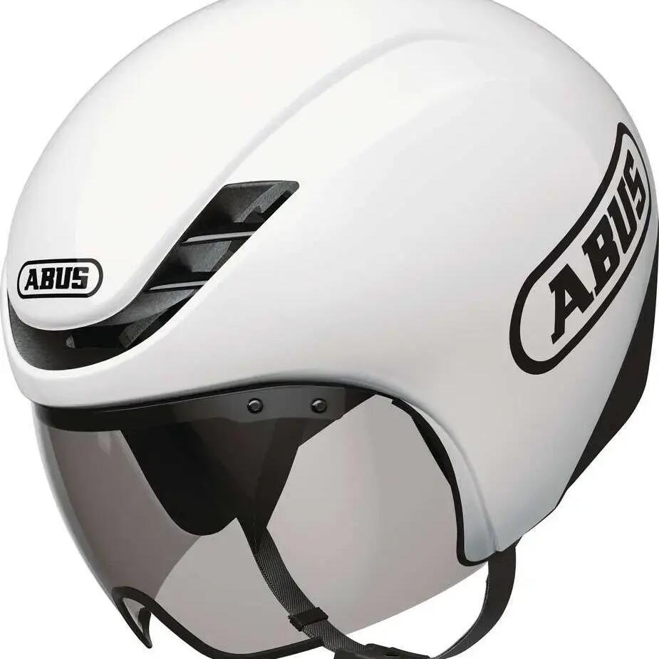 ABUS GameChanger TT 1.1 Time Trial Helmet, Shiny White, M (54–58 cm).