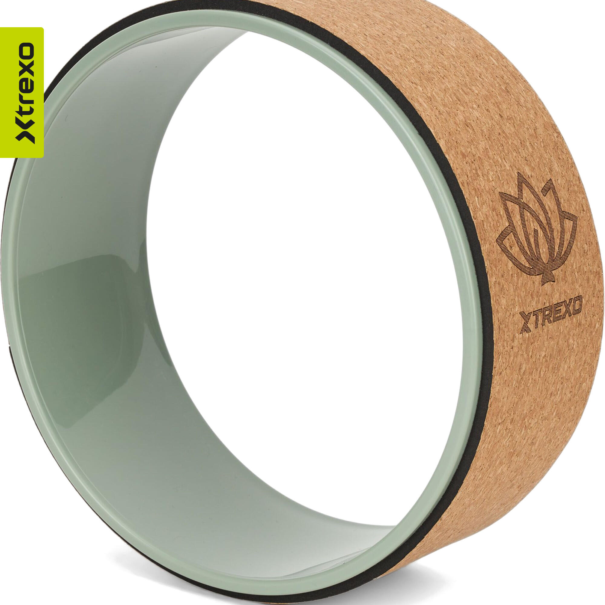 Aro de yoga XTREXO de cortiça Flowheel 32 cm oliva único 6/7