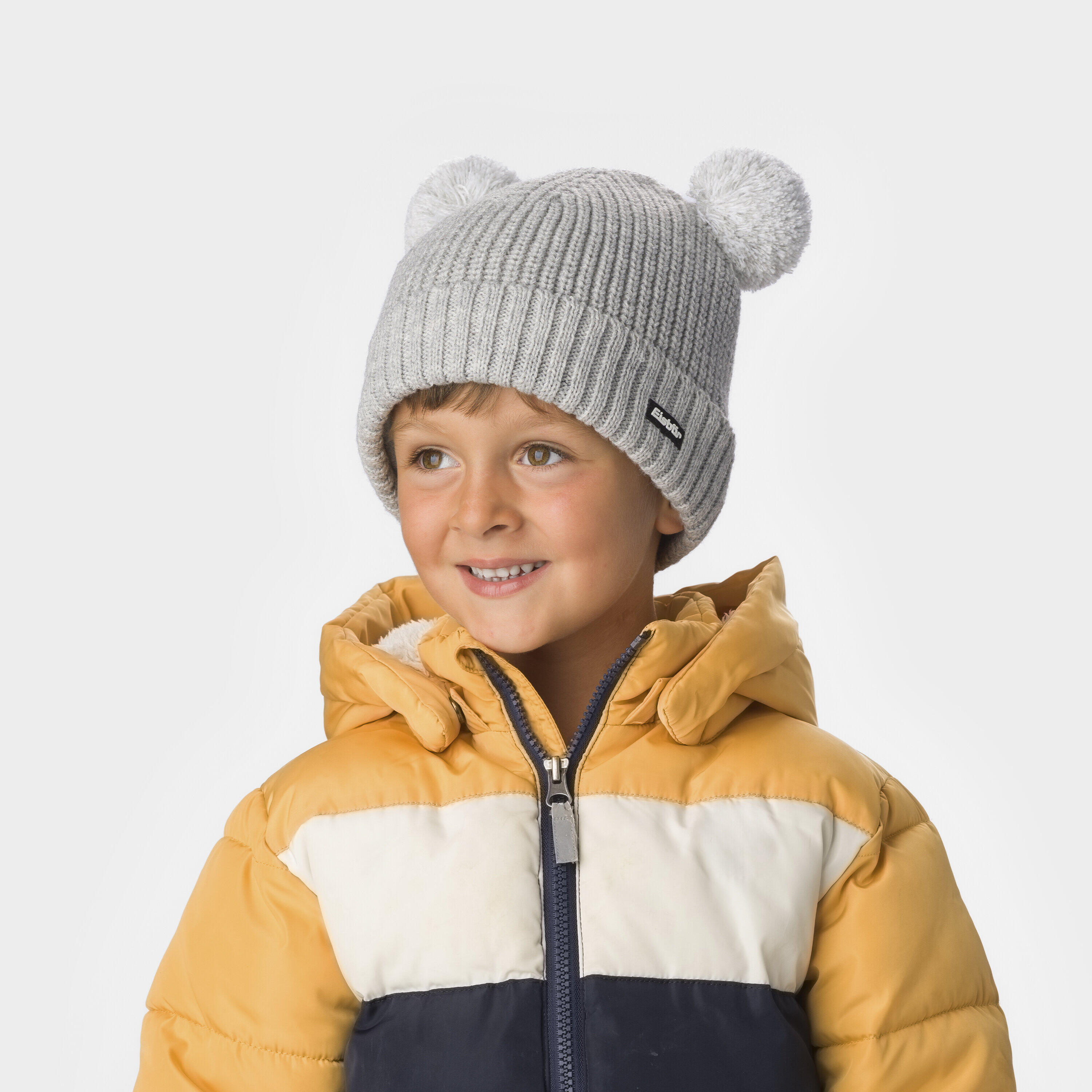Gorro Ponti infantil con pompón, de invierno, forro polar y cálido 2/3