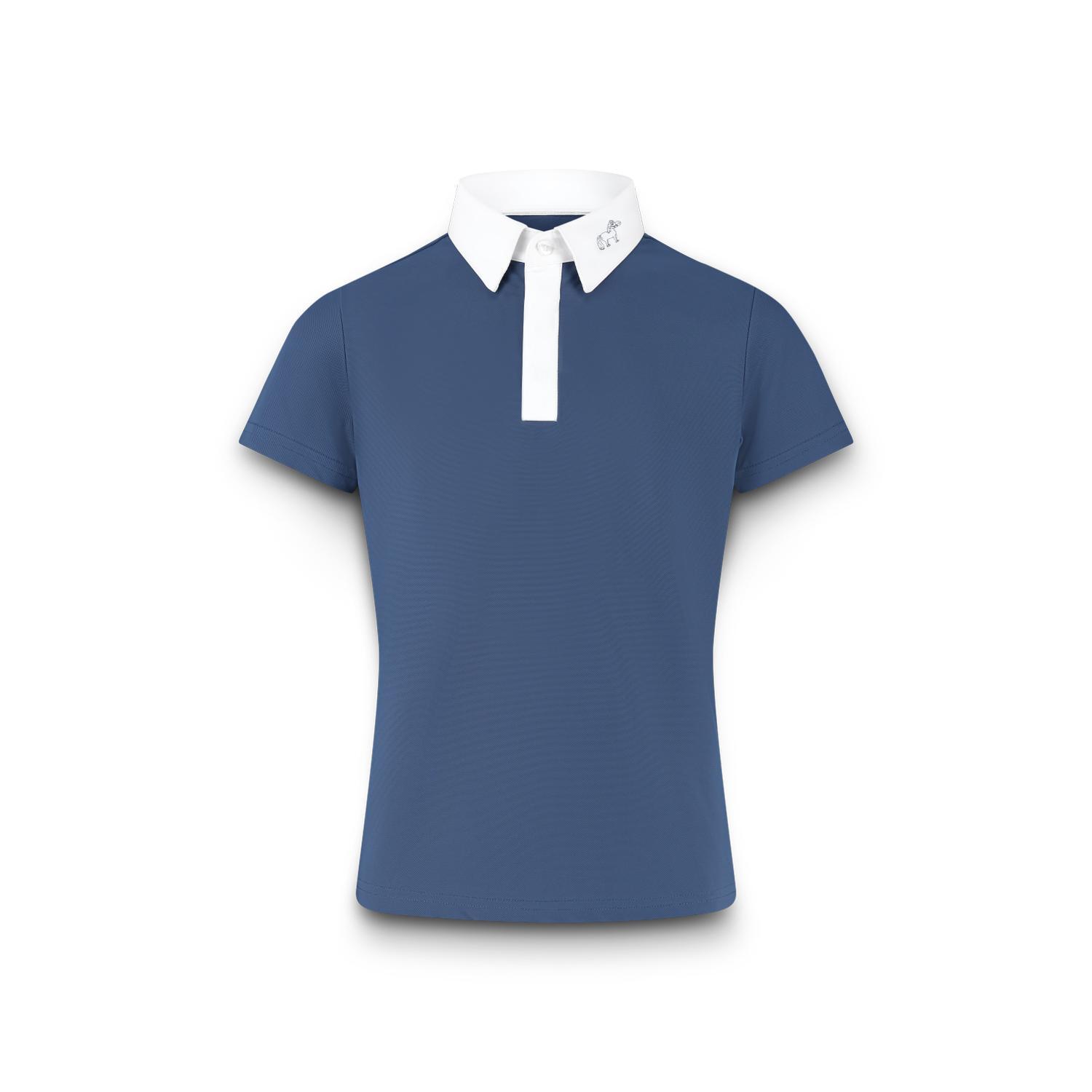 KENTUCKY HORSEWEAR Sammy kids boy show shirt short sleeve navy size 116