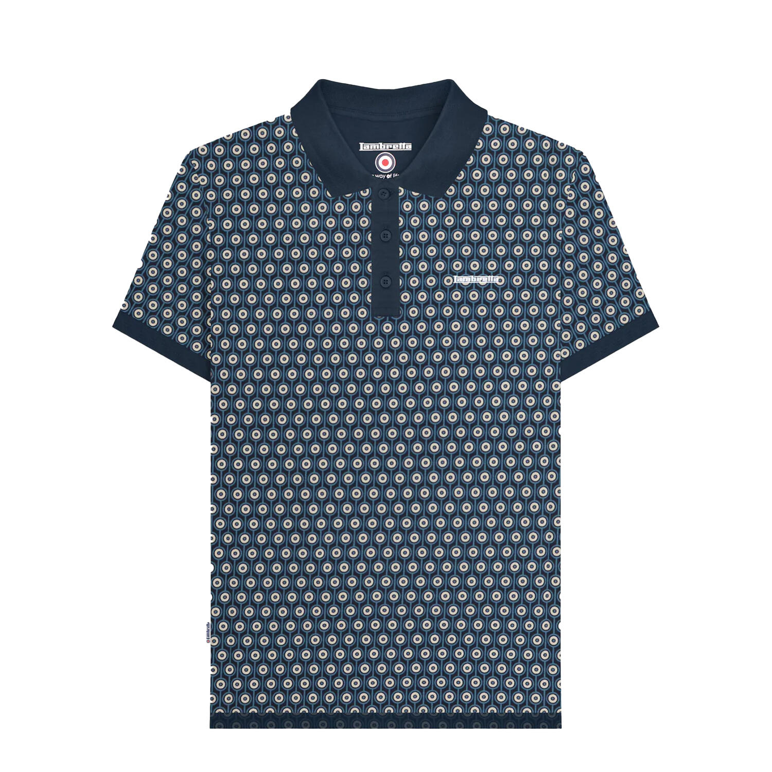 Lambretta Mens Roundel Geometric Polo Shirt