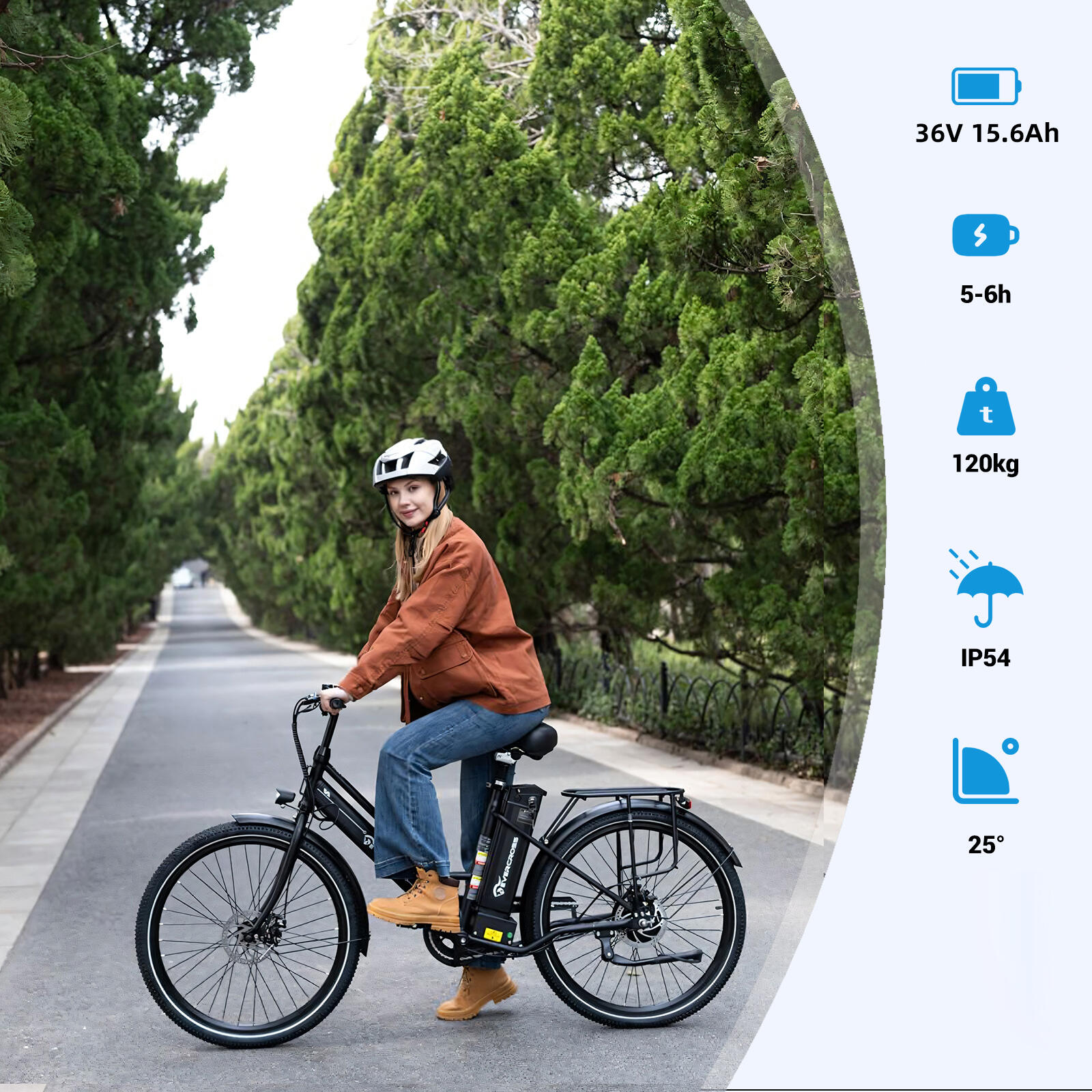 Bici Elettrica Adulti con Pneumatico 26'' 36V15,6Ah APP EVERCROSS - EK8 6/8