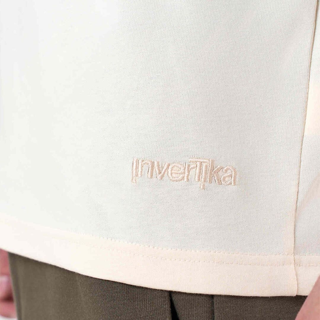 T-shirt unisex oversize cotone pre post allenamento tempo libero Crema 3/5
