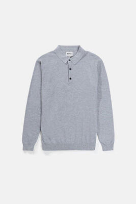 Textured knit l/s - polo heren