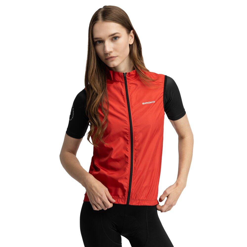 Women Cycling 's windproof vest V1-W Cordal Red