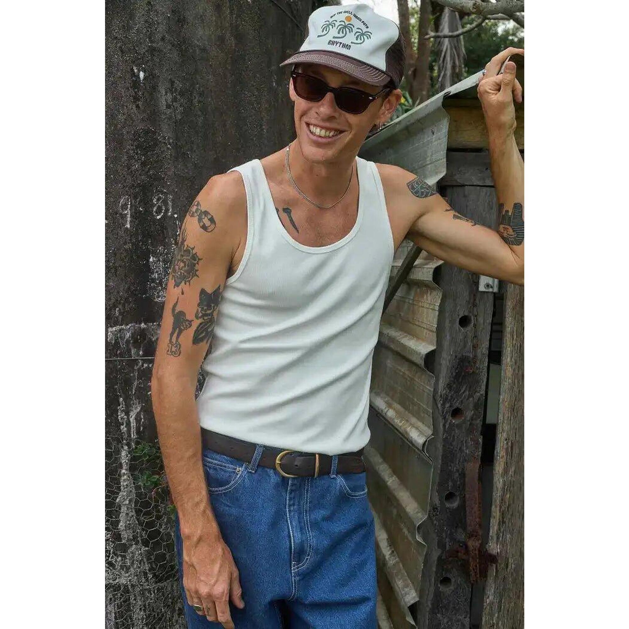 Rhythm - Everyday Singlet - Debardeur Homme - T-shirt Manches Courtes - Blanc - Decathlon