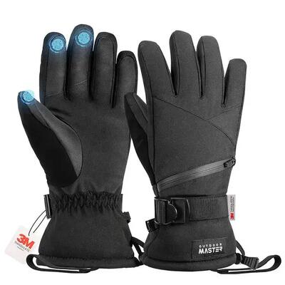 Outdoor master Guanti da Neve 3M Impermeabili/Antivento/Touchscreen/Isolamento