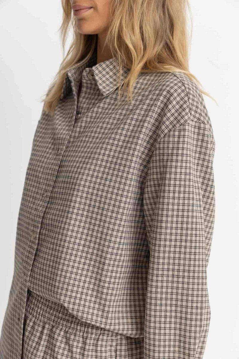 Camisa Oversized de Manga Larga para Mujer Sandy Check 2/4
