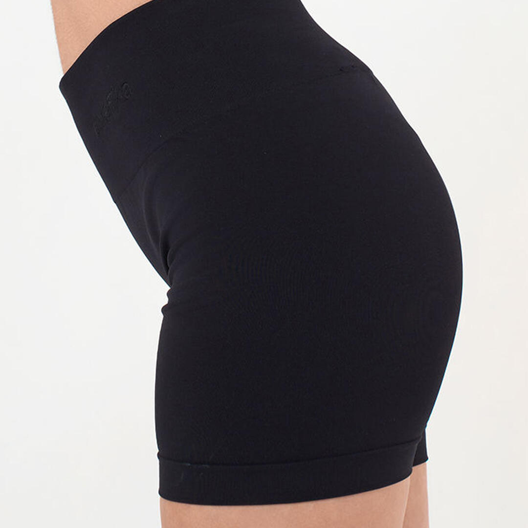 Shorts donna vita alta push up senza cuciture allenamento e tempo libero Nero 2/5