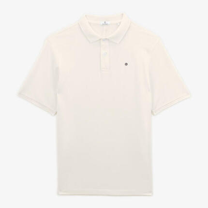 Polo en maille de coton piqué Lucas blanc off-white