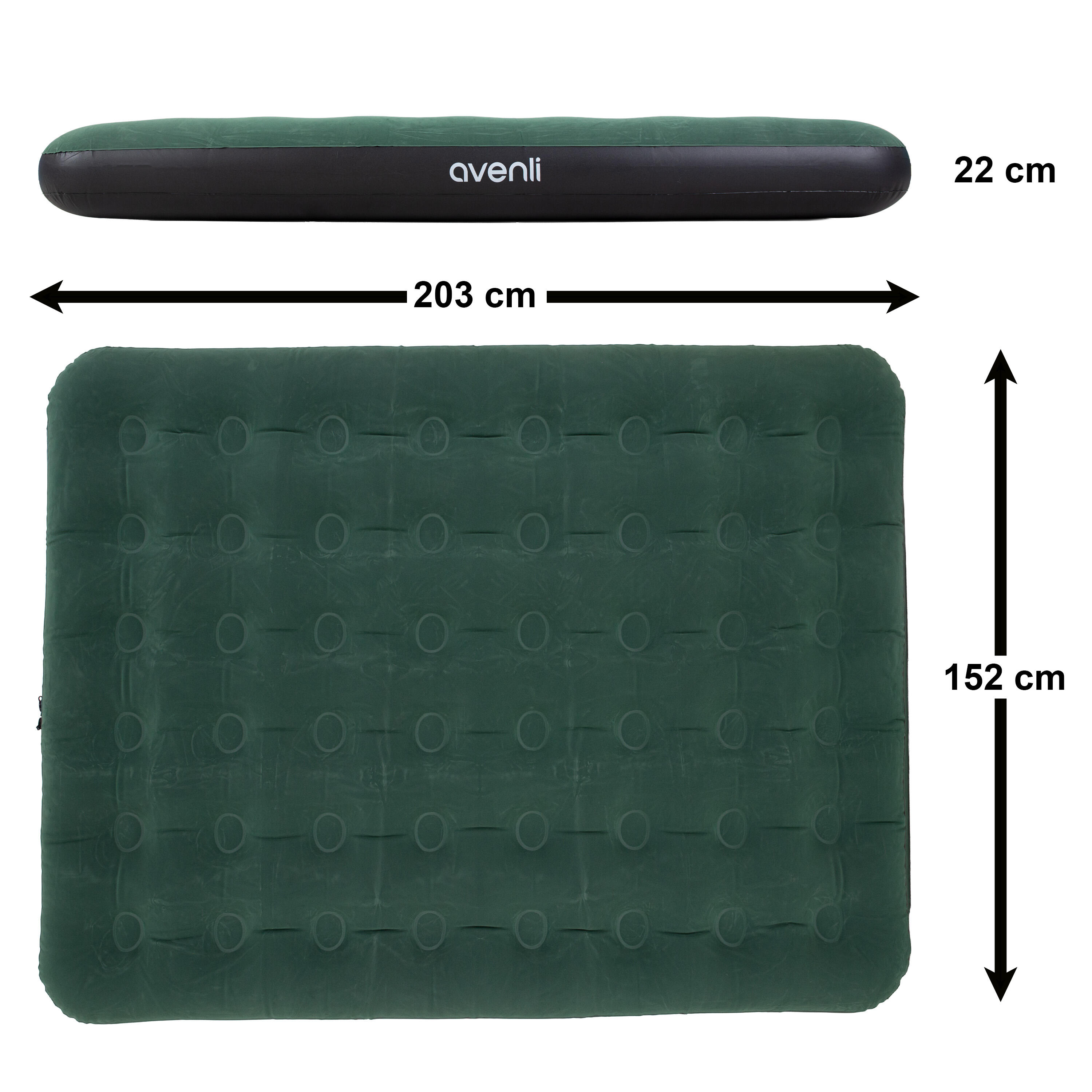 Luftmatratze Camping 2 Personen 203x152x22cm Luftbett Campingmatratze 5/6
