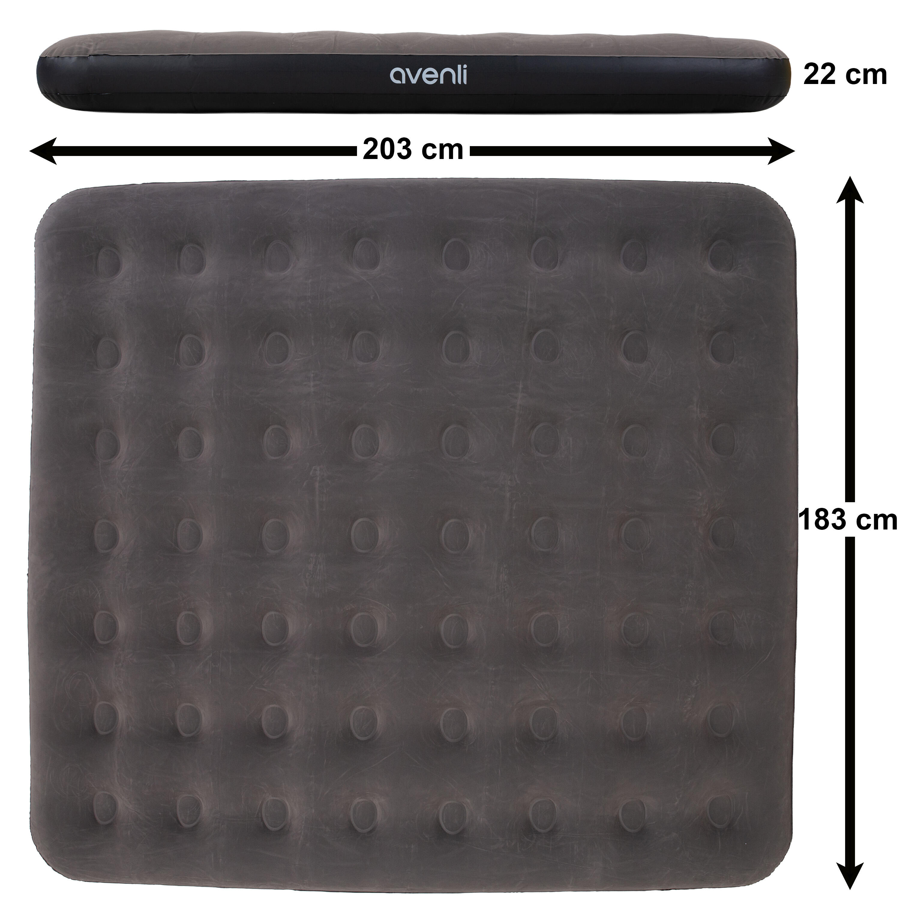 Luftmatratze Camping 2 Personen 203x183x22cm Luftbett Campingmatratze 5/6