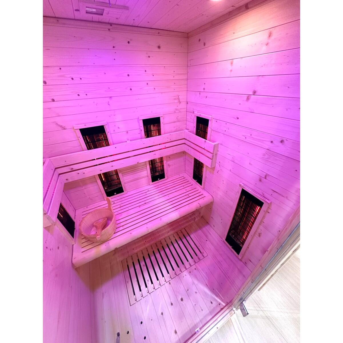 Hybrid Combi 2 places – Sauna vapeur et infrarouge avec LED et audio intégré 3/7