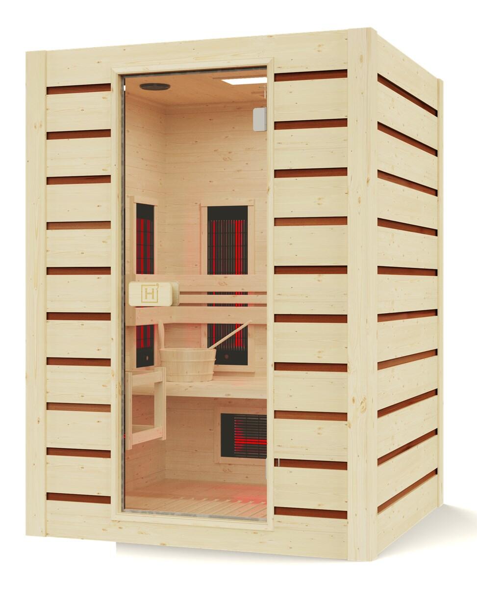Hybrid Combi 2 places – Sauna vapeur et infrarouge avec LED et audio intégré 7/7