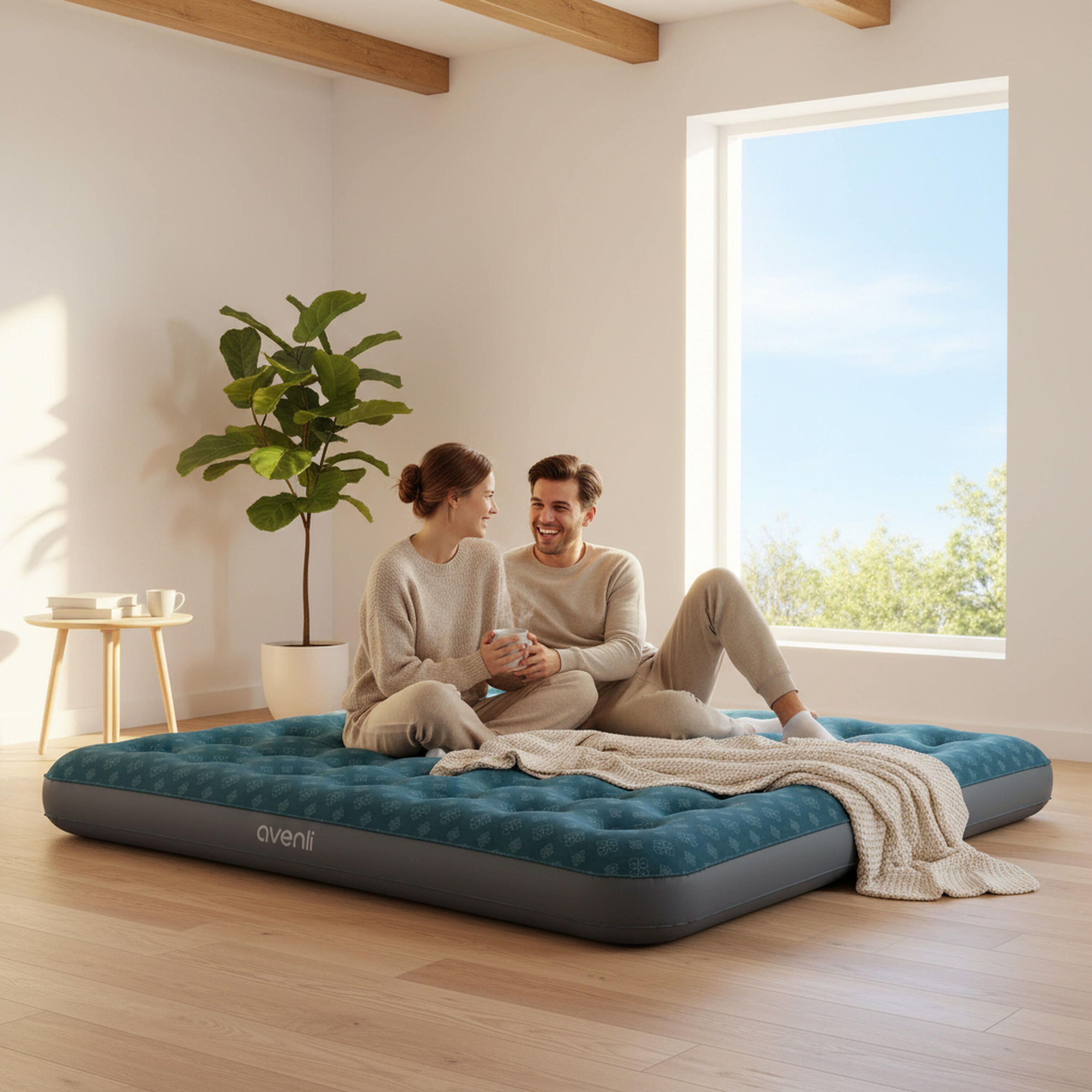 Luftmatratze Camping 2 Personen 203x152x22cm Luftbett Campingmatratze 2/7