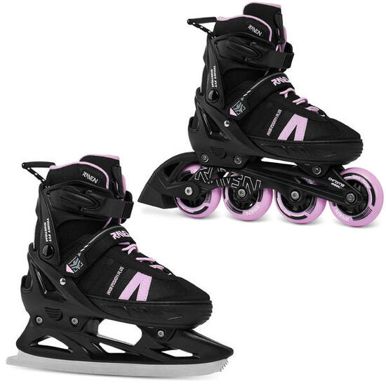 Rolki Łyżwy figurowe 2w1 Regulowane Raven Profession PLUS Speed Lacing