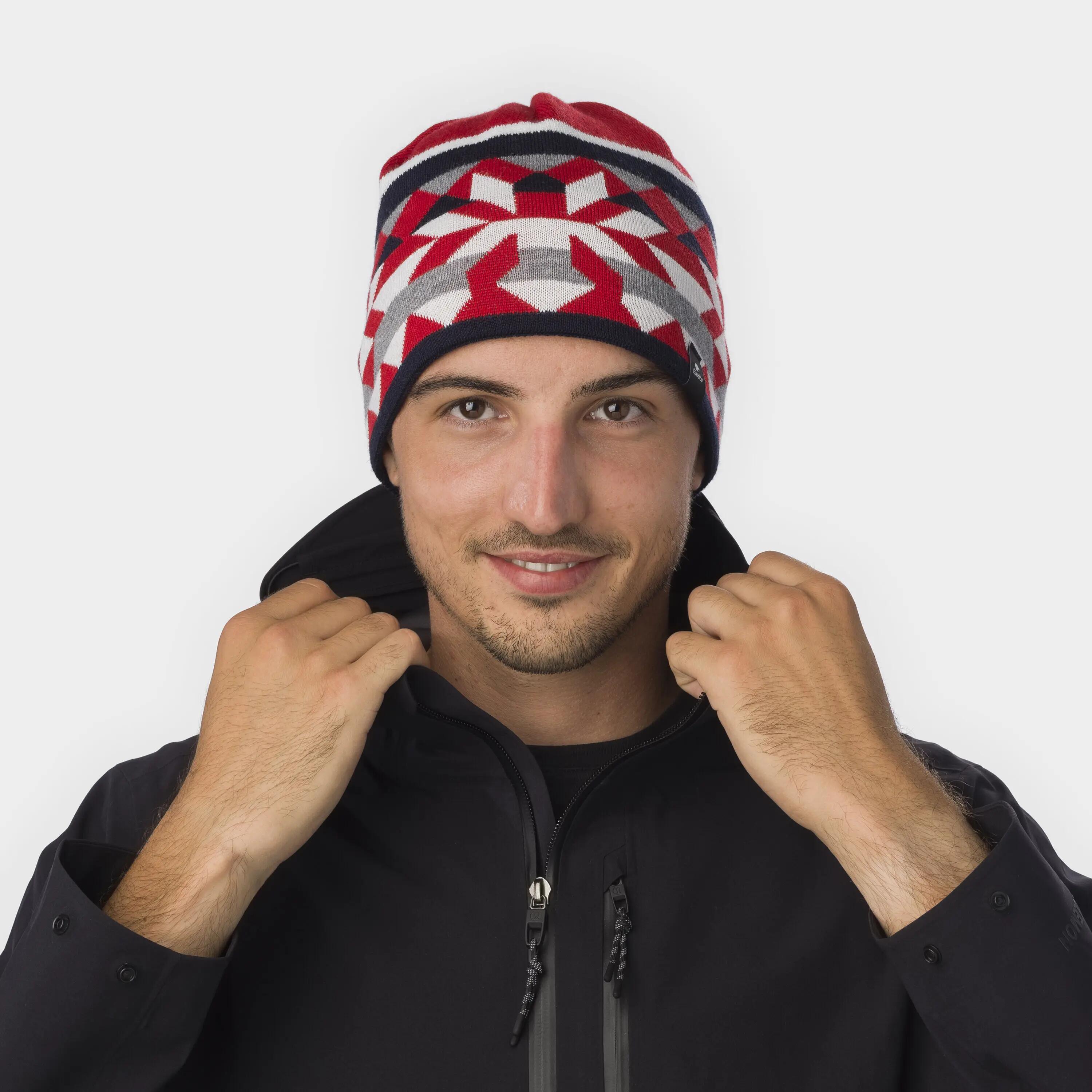 Mütze Pixie Wintermütze Herren Strickmütze Fleece warm Merino 3/4