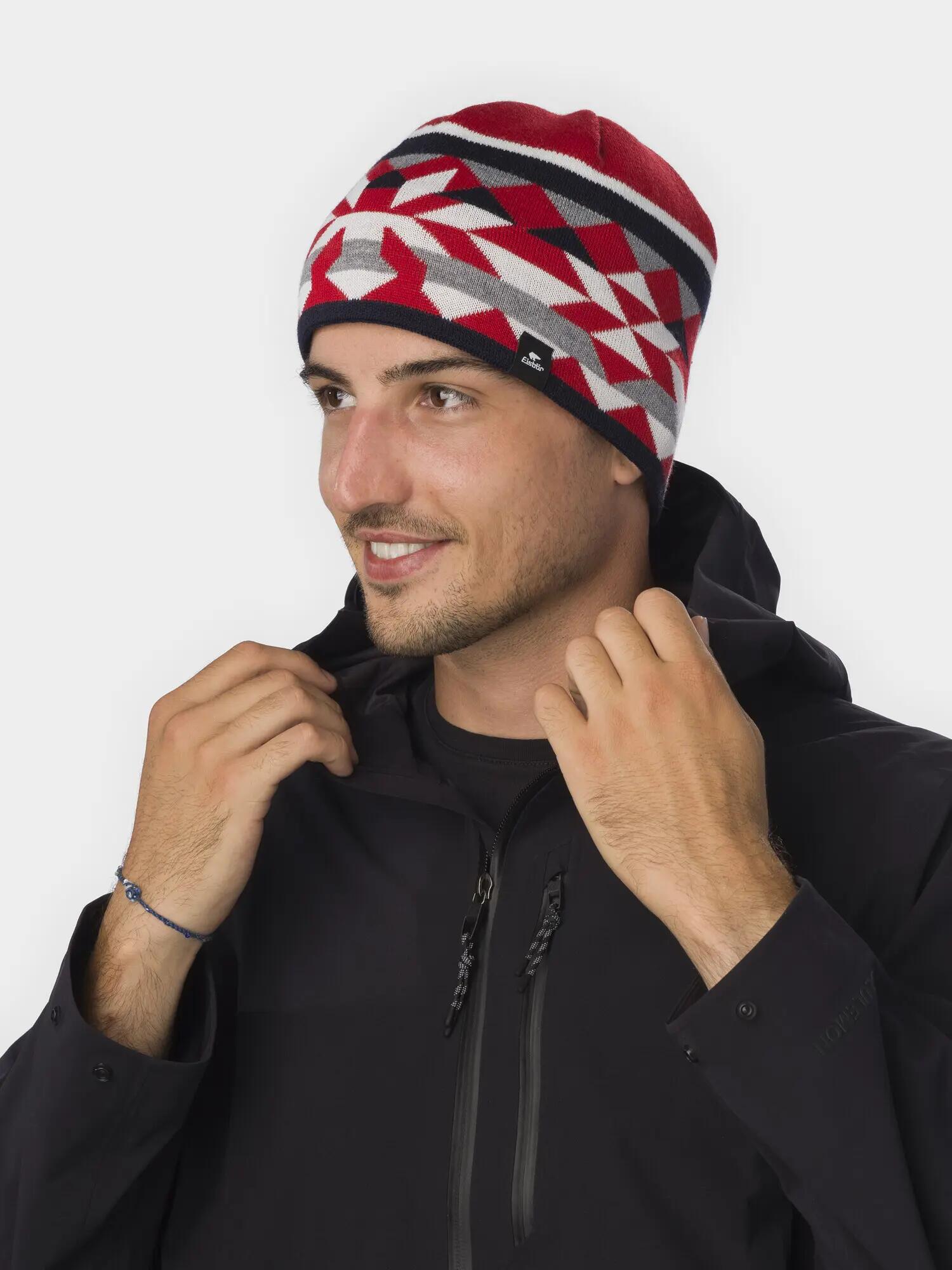 Mütze Pixie Wintermütze Herren Strickmütze Fleece warm Merino 4/4