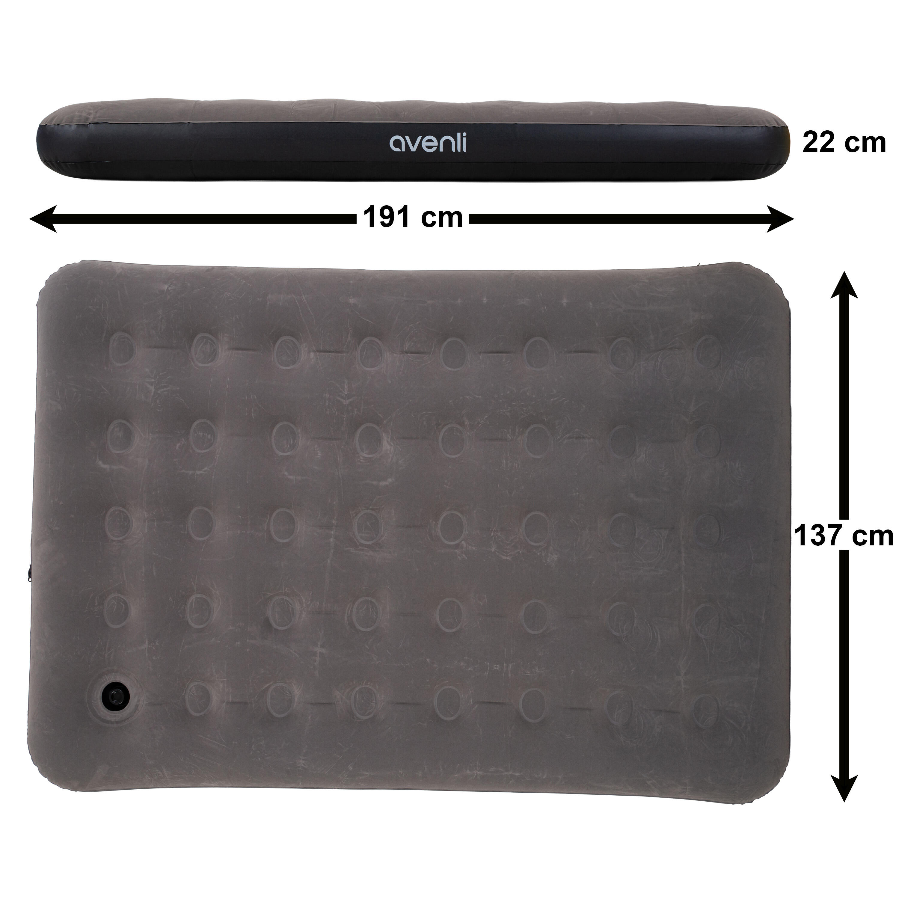Luftmatratze Camping 2 Personen 191x137x22cm Luftbett mit Fußpumpe Camping 5/7