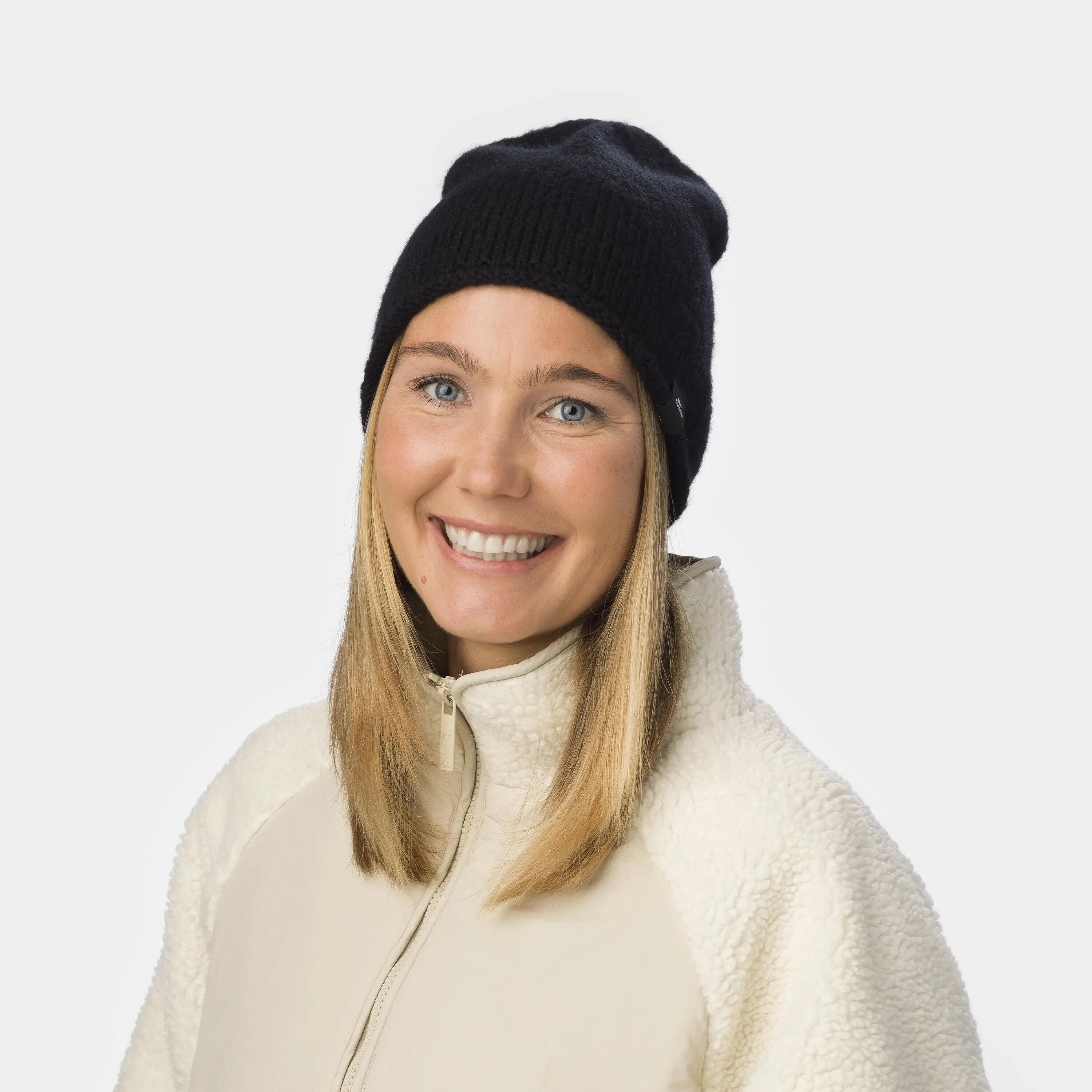 Damen Outdoor Beanie atmungsaktiv, klimaregulierend, geruchsarm, Sophia OS Taupe 3/4