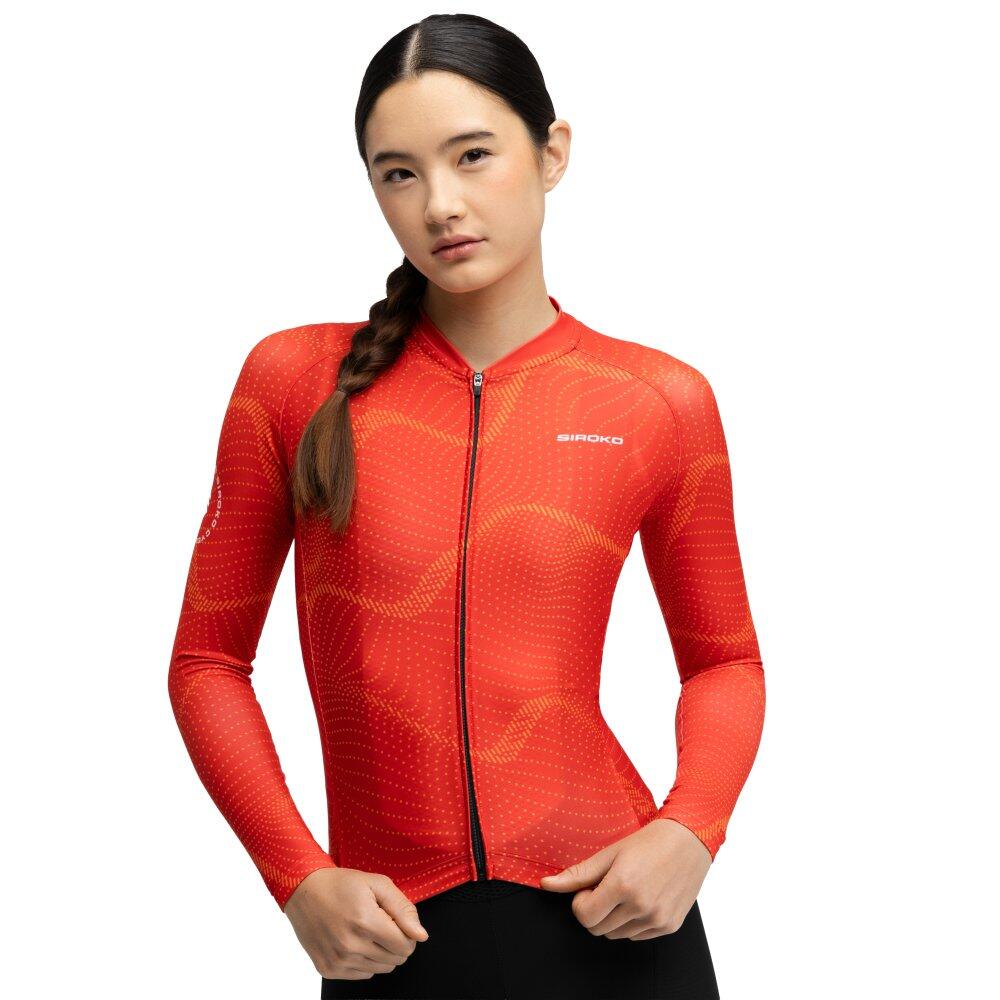 Women Cycling 's long sleeve jersey M2-W Glandon Red