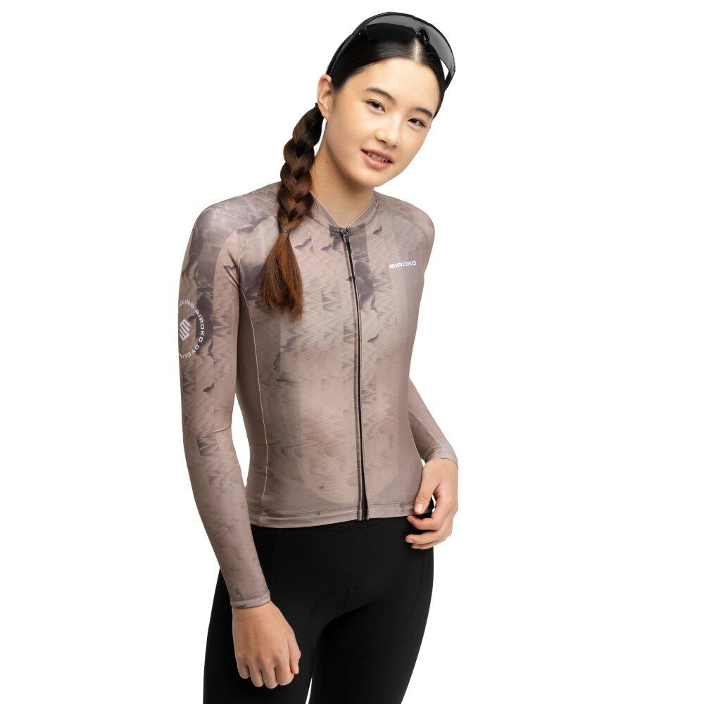 Women Cycling 's long sleeve jersey M2-W Joux Brown