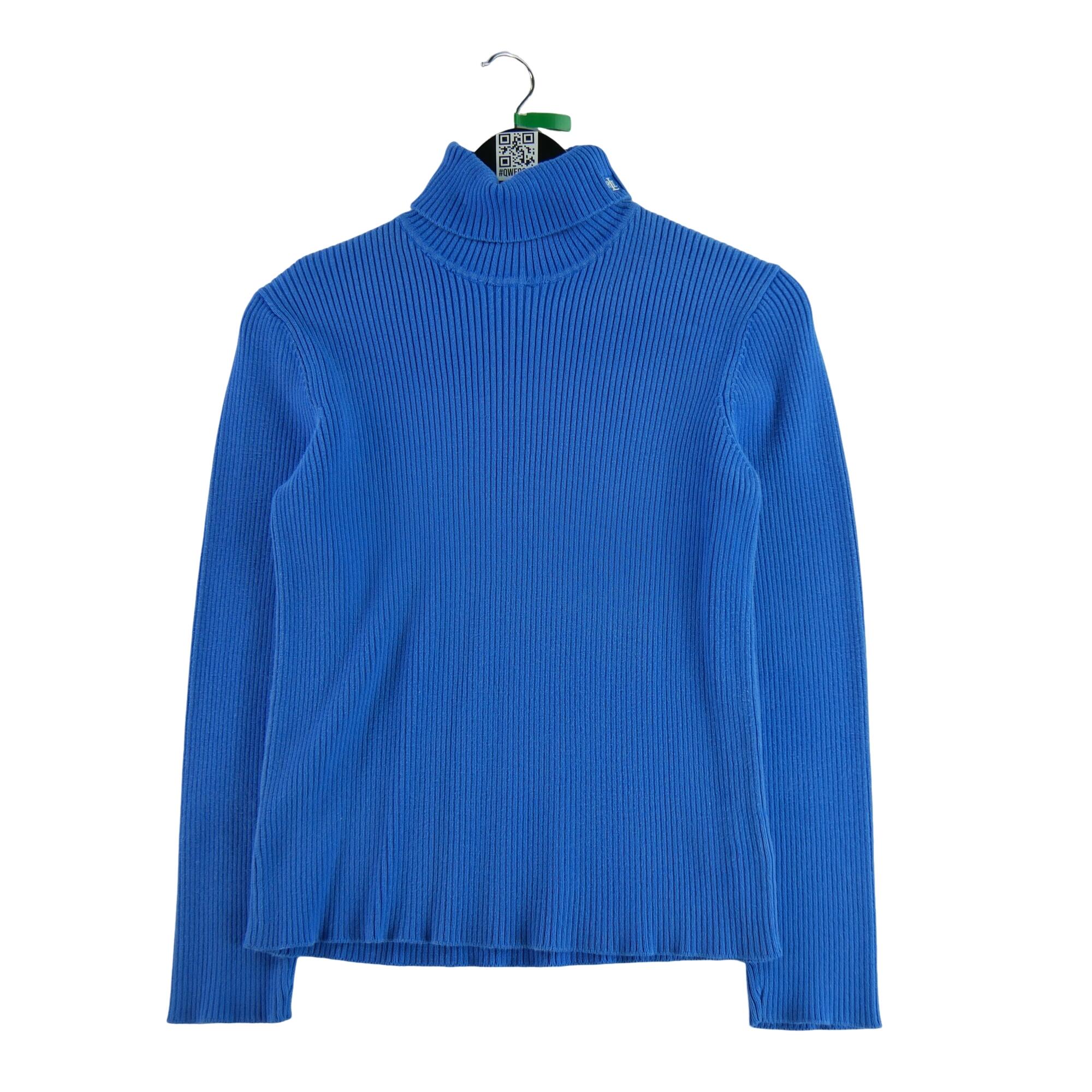RALPH LAUREN Reconditionné - Pull Femme col roulé Bleu clair - Très Bon État