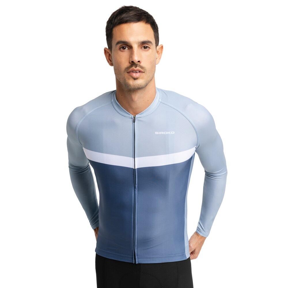 SIROKO Maglia da ciclismo a maniche lunghe uomo M2 Jouxplane Blu