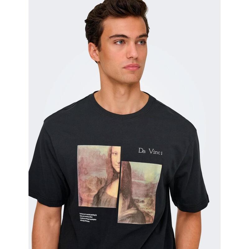 Tricou crop top Onsmonalisa Rlx Ss Lic Tee Vd  BĂRBAŢI