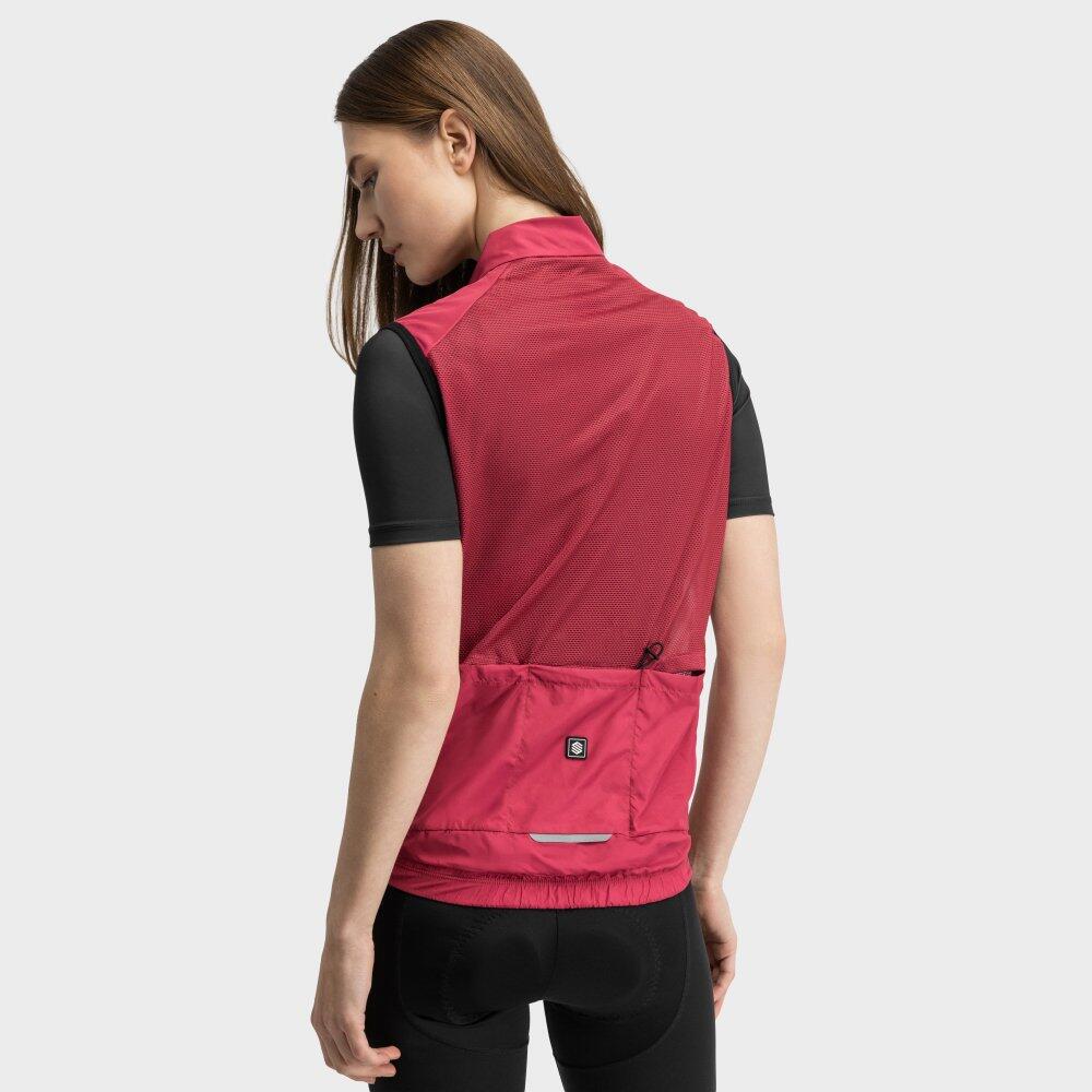 Gilet vélo coupe-vent femme Cyclisme V1-W Hautacam Rouge 6/8
