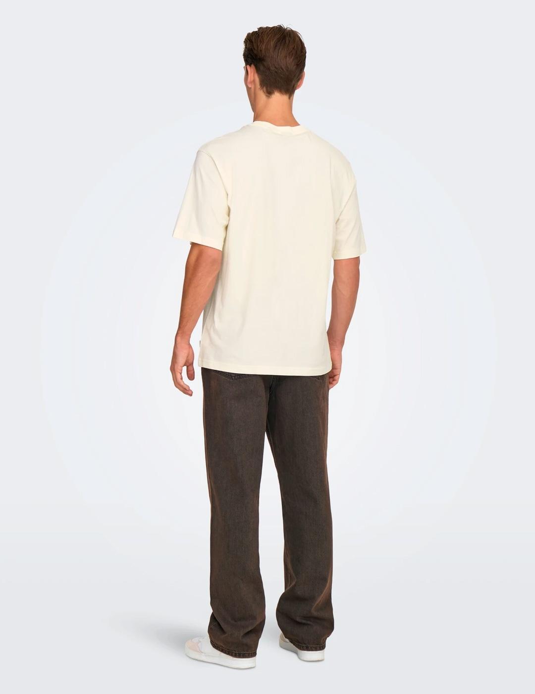 Camiseta para Homem Only&sons Branca. 2/7